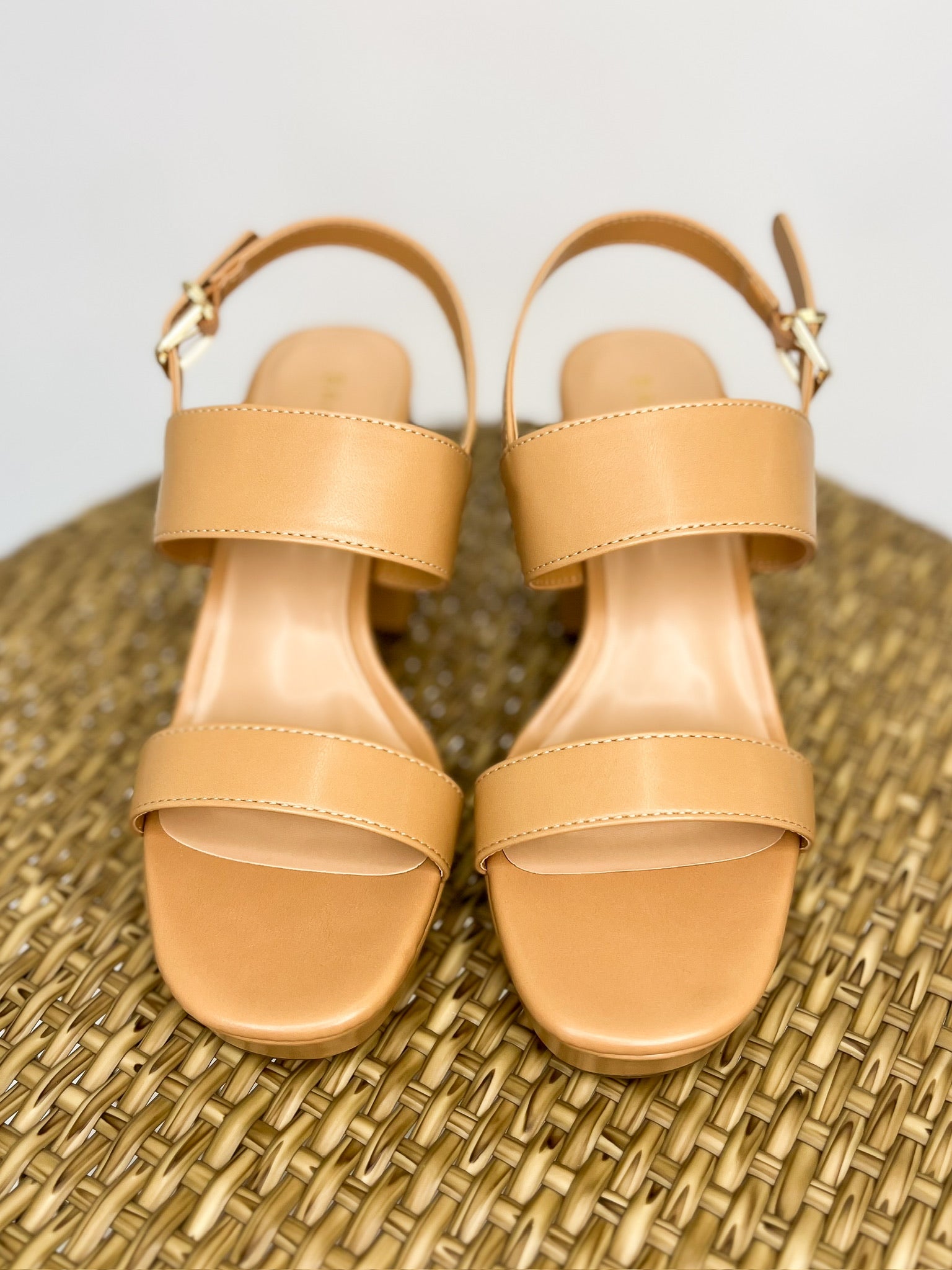 2 Band Platform Heel - Natural