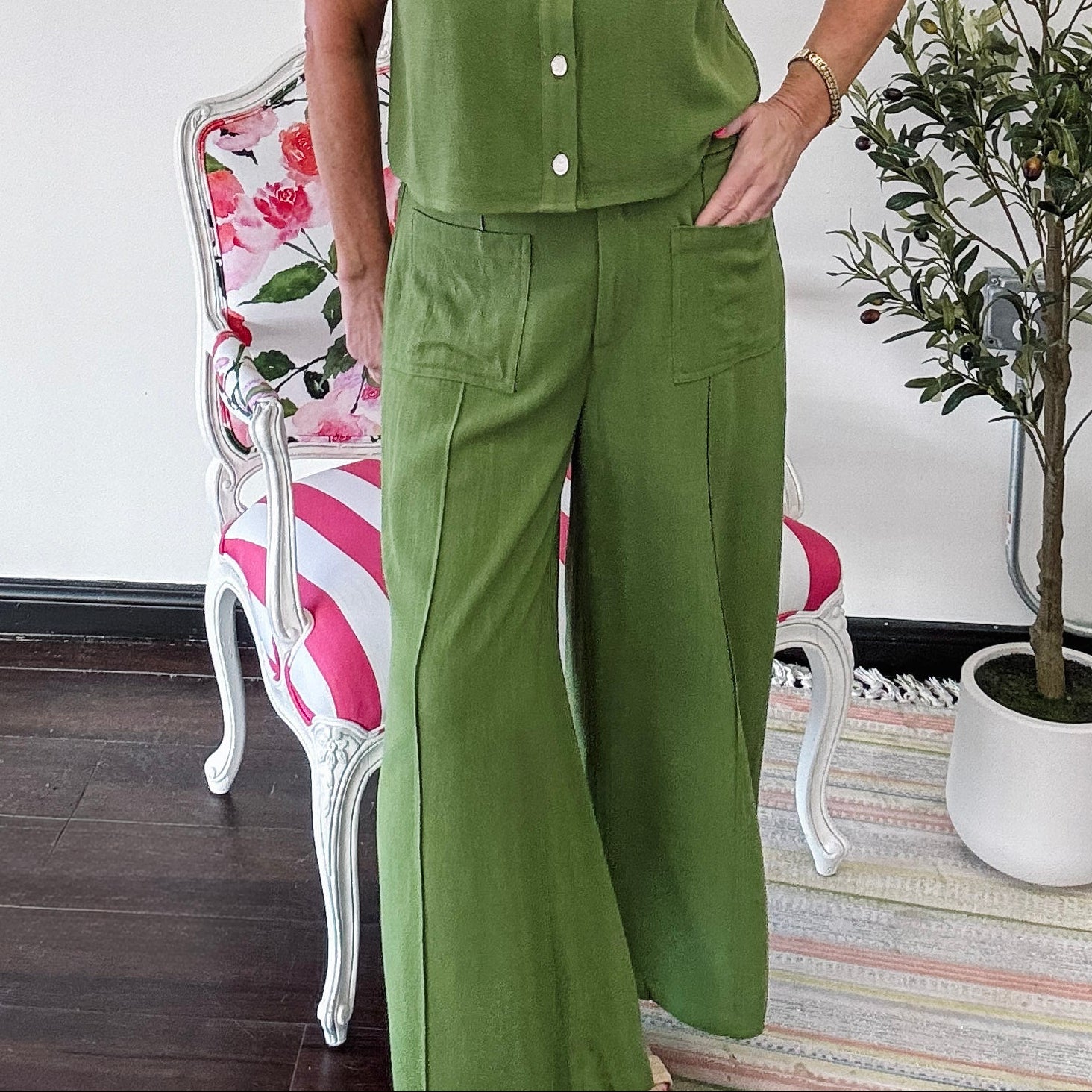 Summer Linen Trouser-Matcha