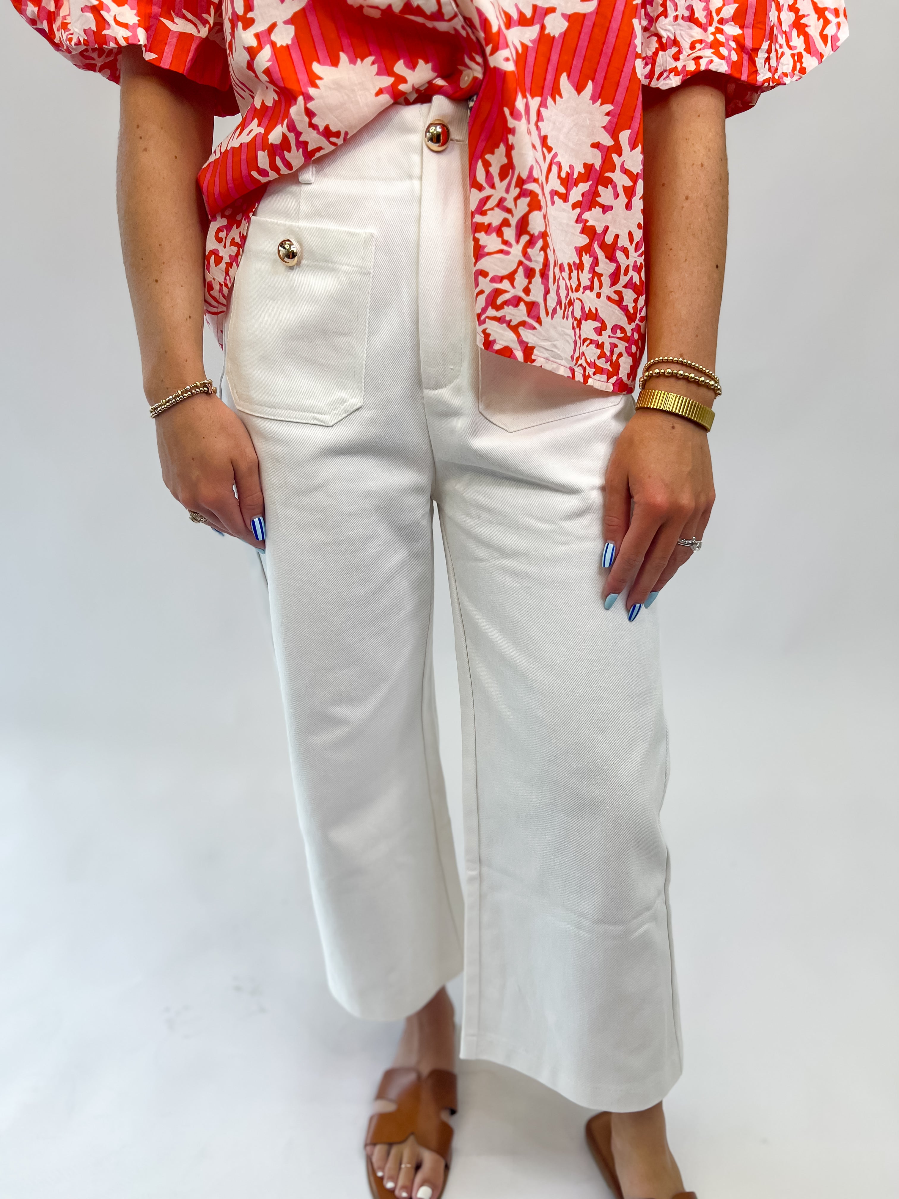 Blanca Cay-Cream Cropped Pants