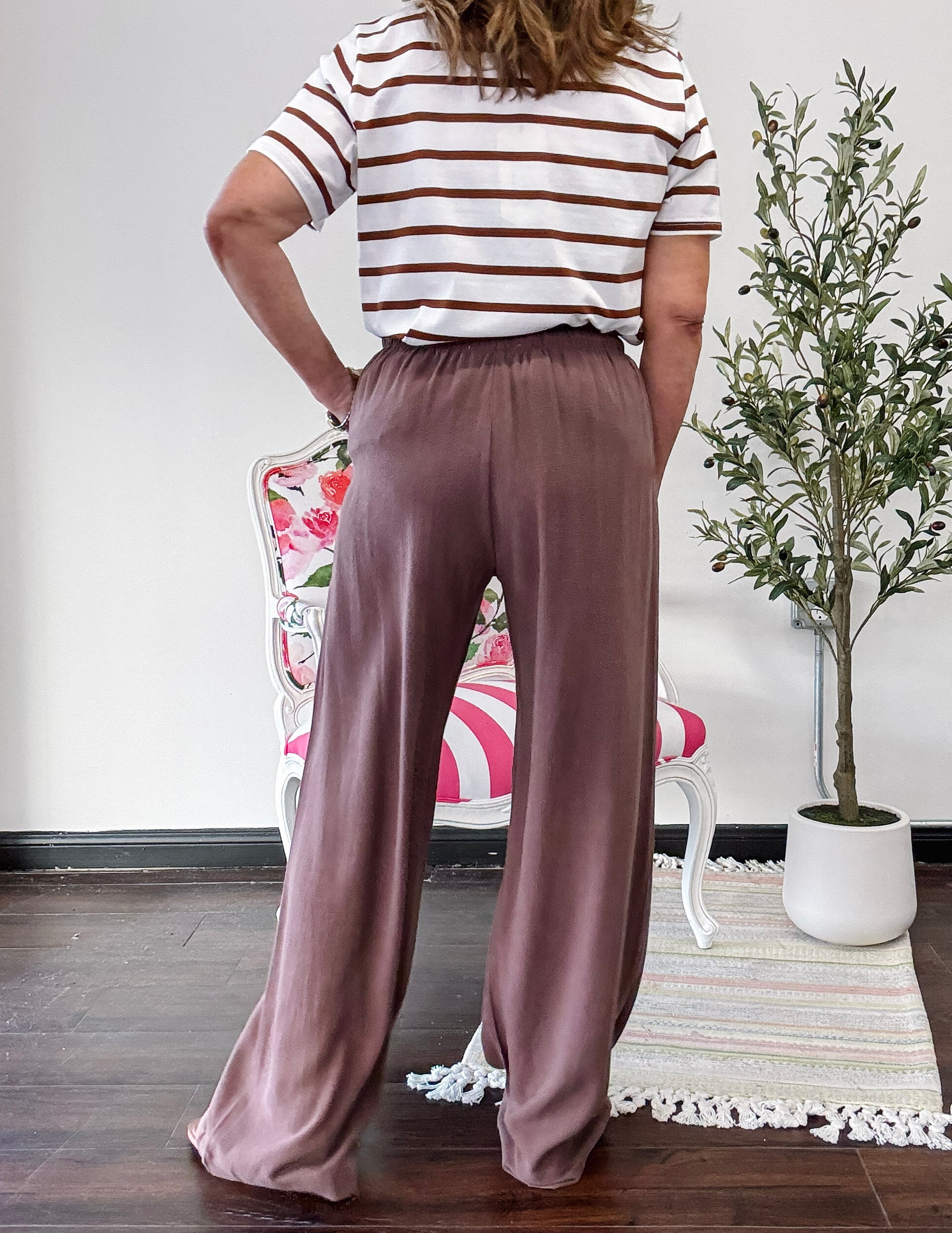 Summer Breeze Linen Pants - Brown