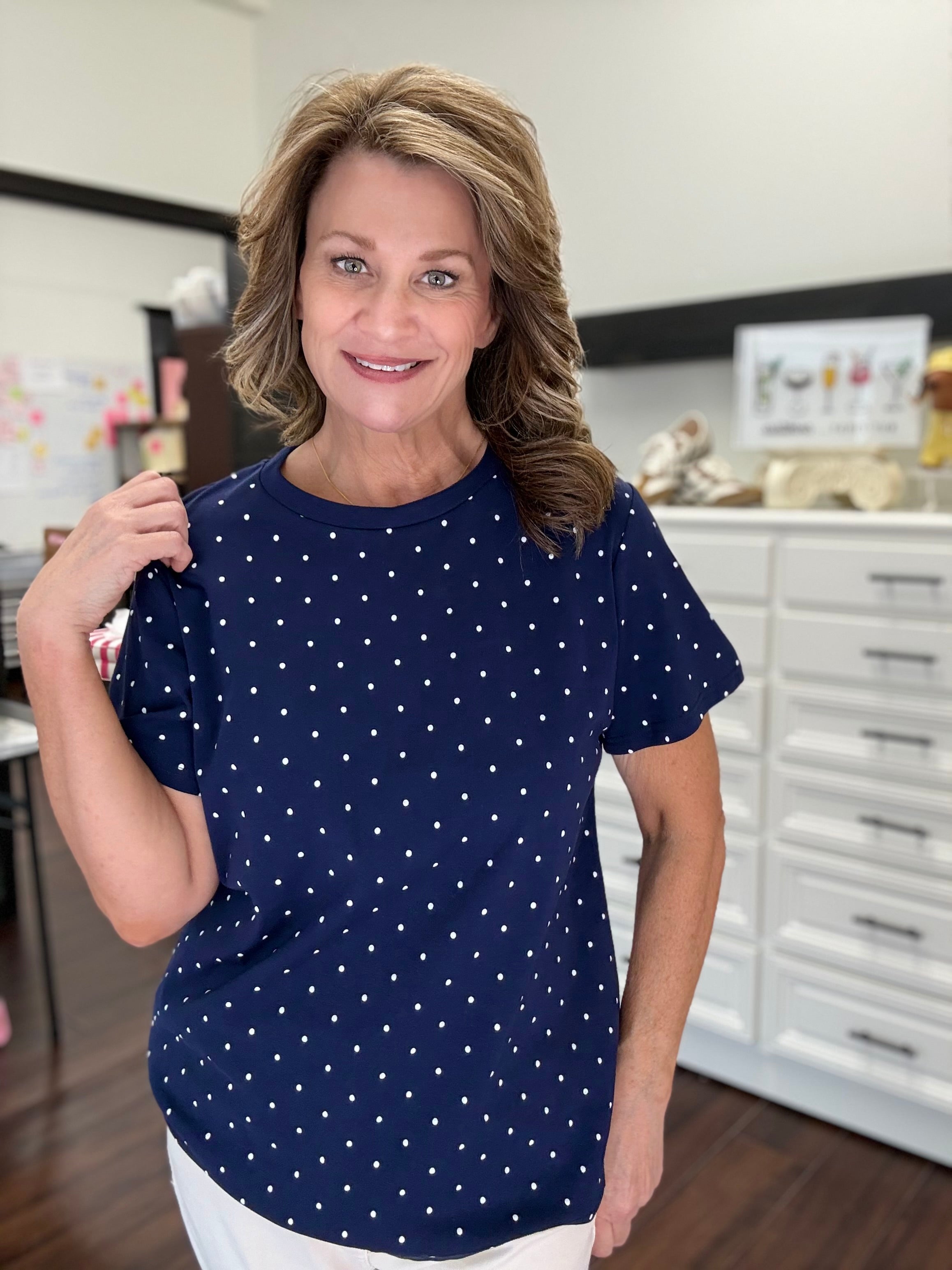 Perfect Polka Dot Navy Tee
