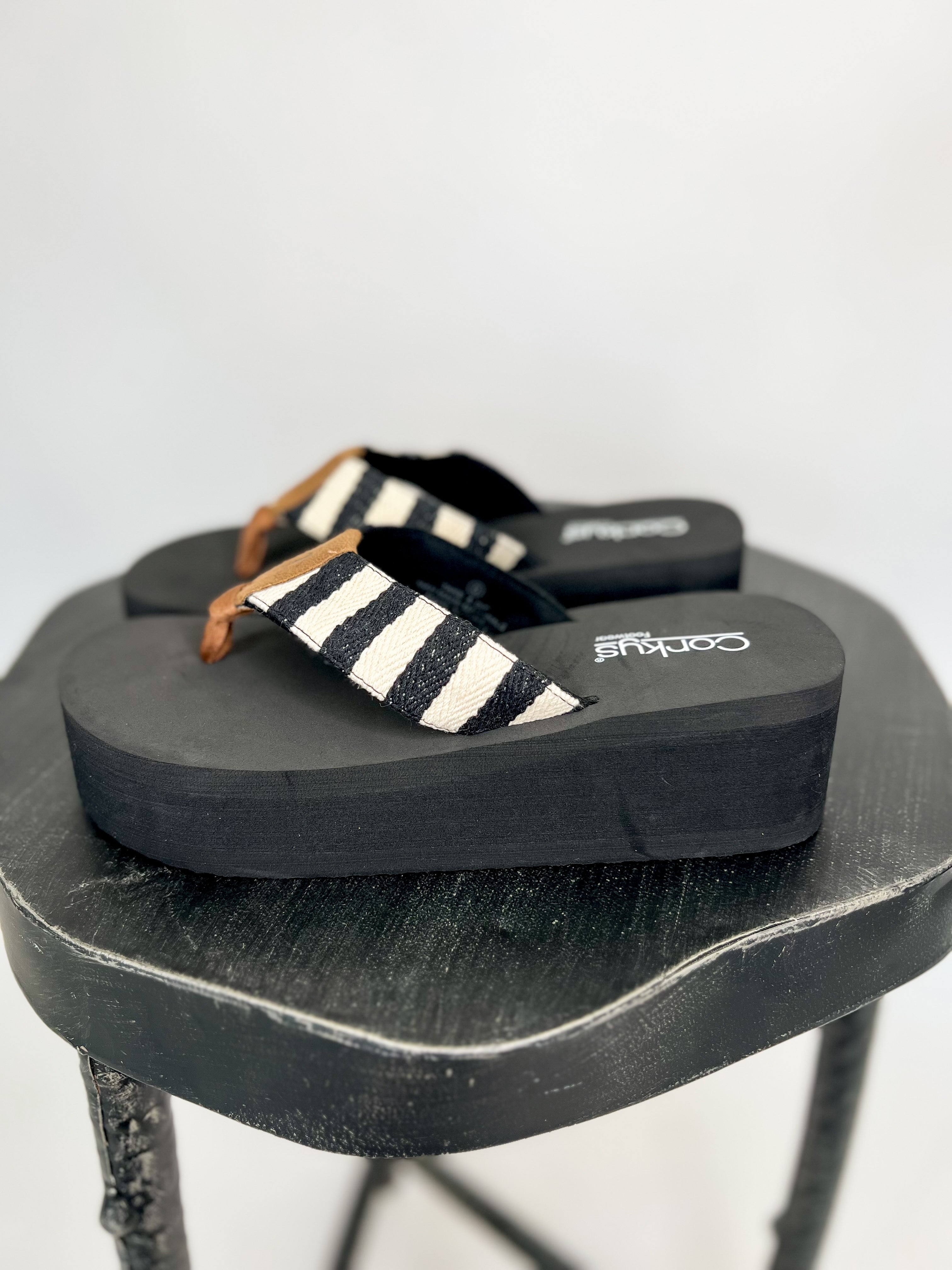 [Corky's] Take a Dip-Black Natural Stripe