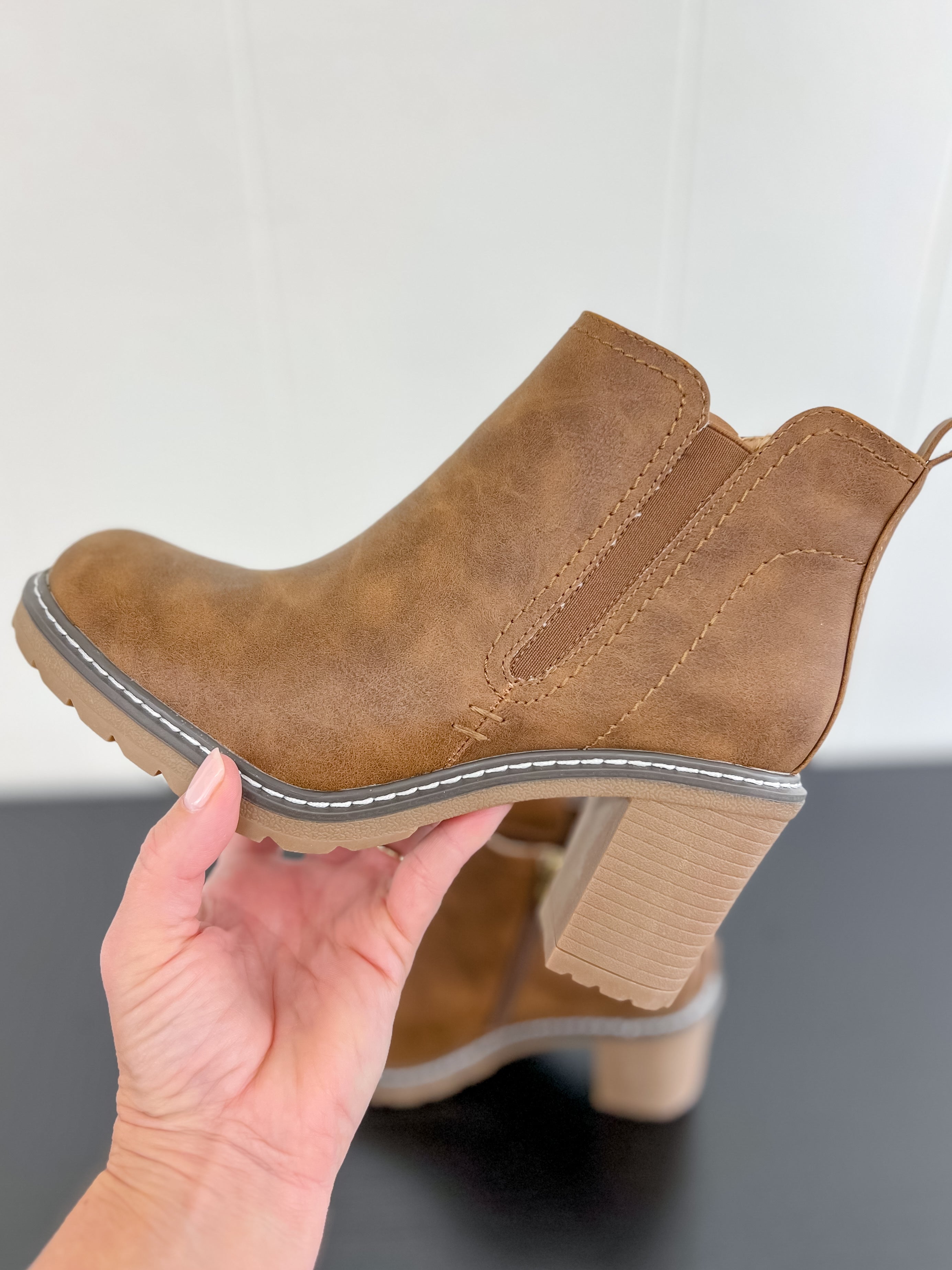 [Corky's] Bite Me Heeled Bootie-Dark Cognac