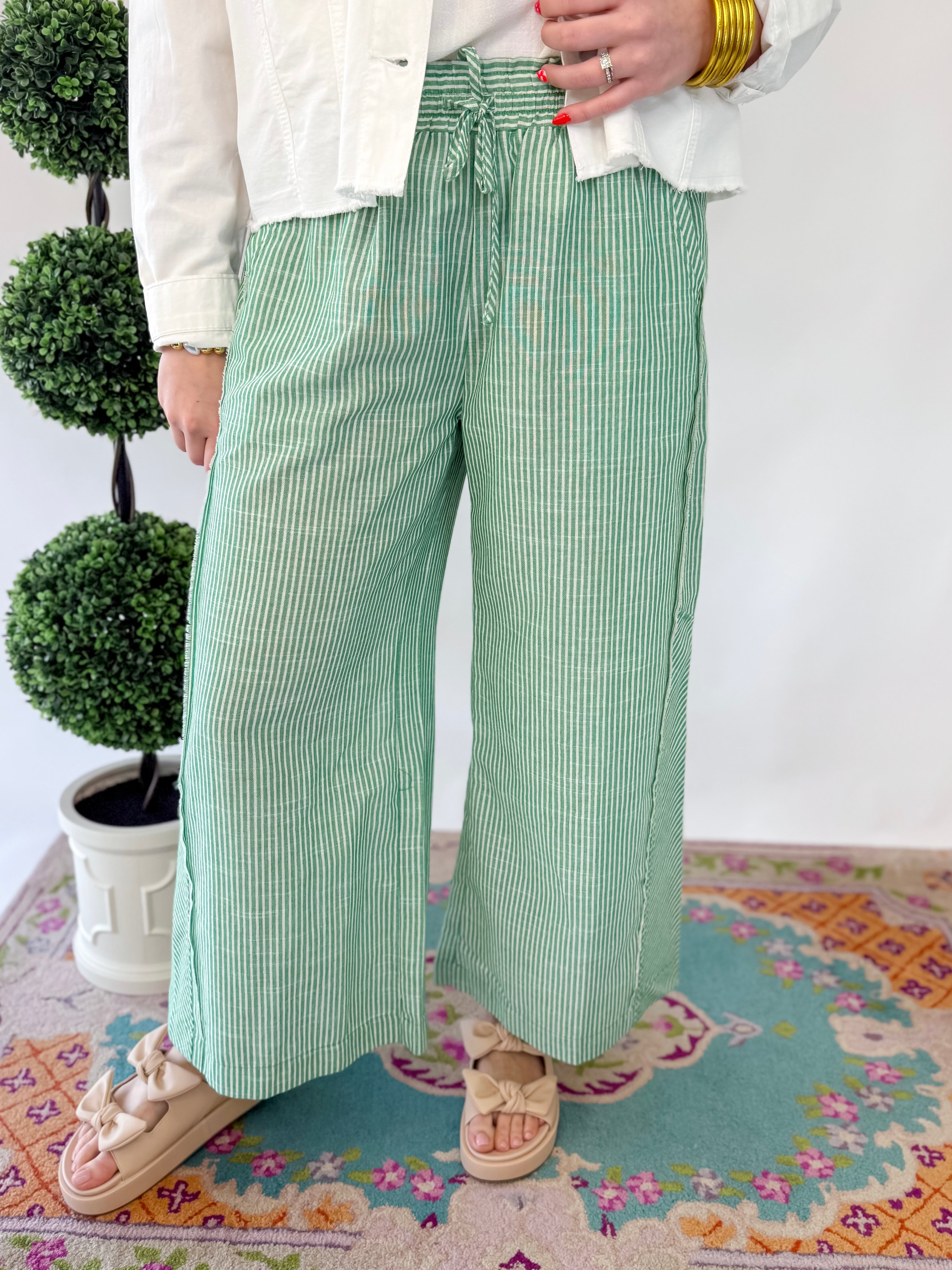 Garden Stroll Wide Leg Pants - Green