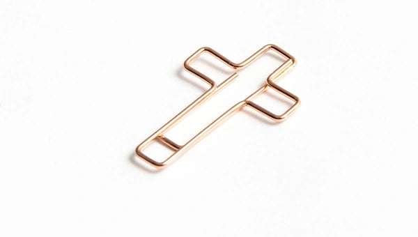 Church Notes 3 Pack of Cross Paper Clips - Rose Gold