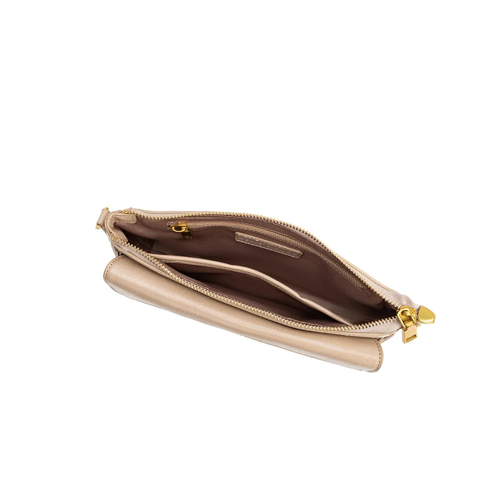 Aria Vegan Leather Shoulder Bag-Mushroom