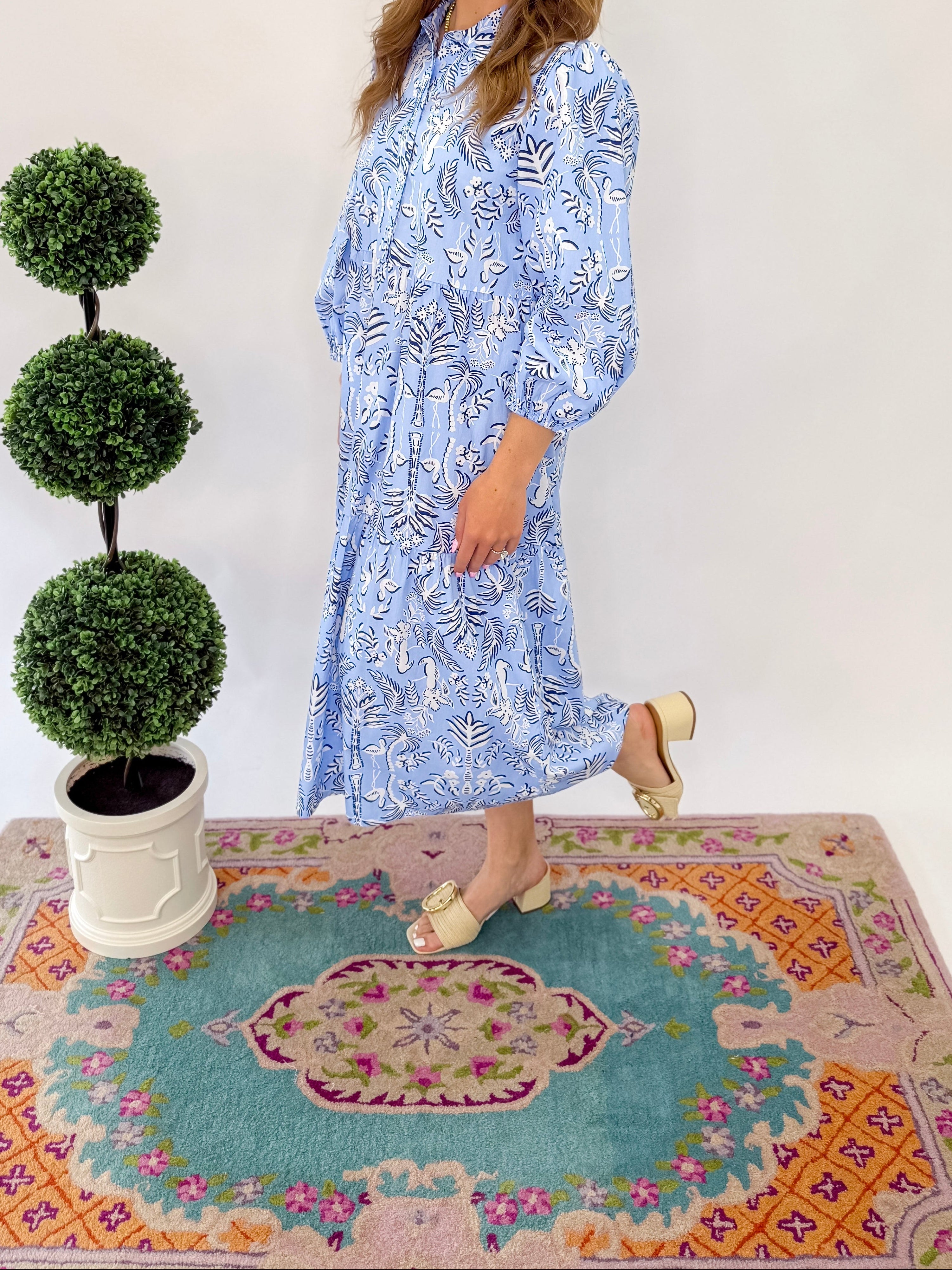 [Mud Pie] Booker Midi Dress - Blue