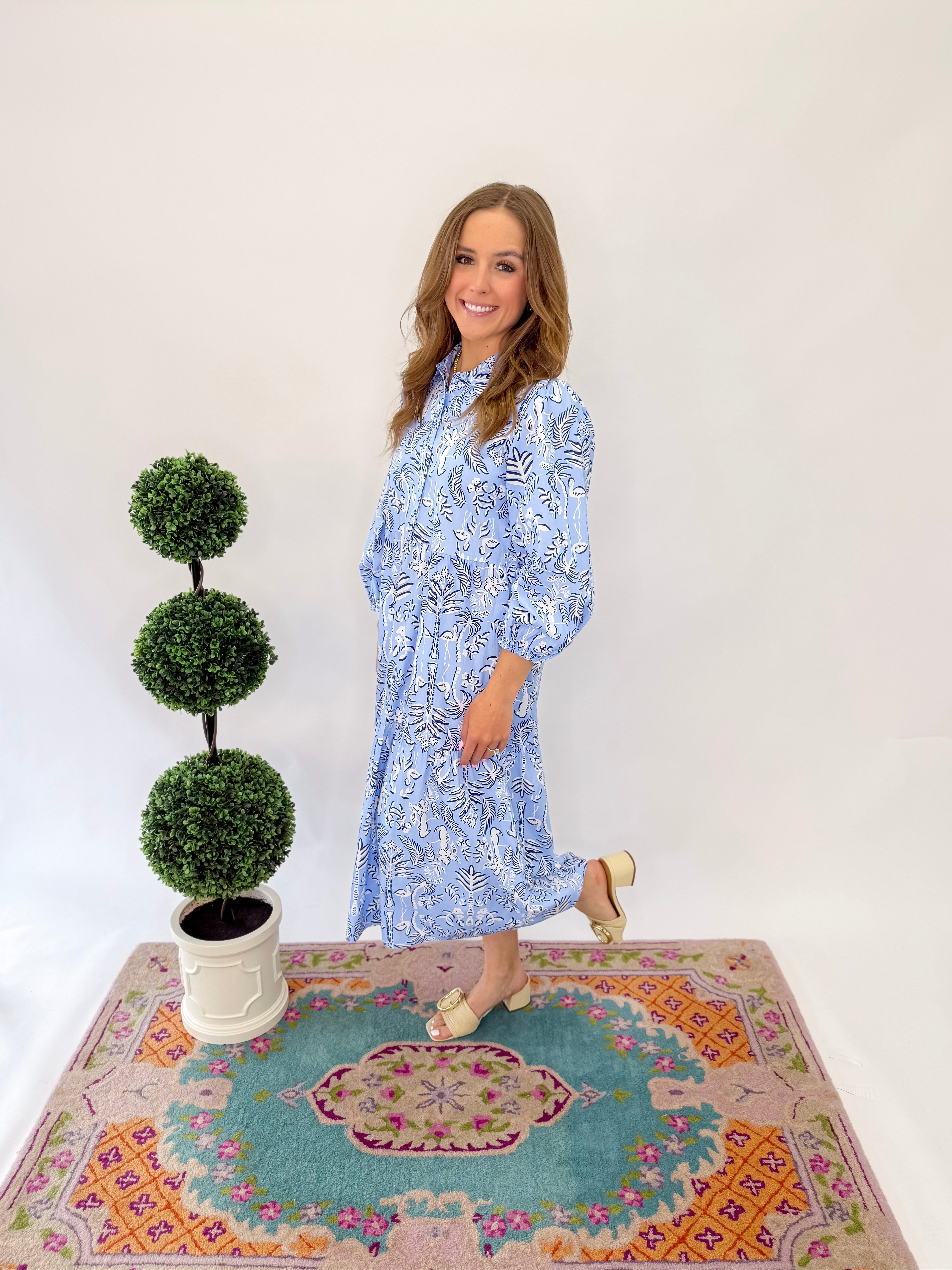 [Mud Pie] Booker Midi Dress - Blue