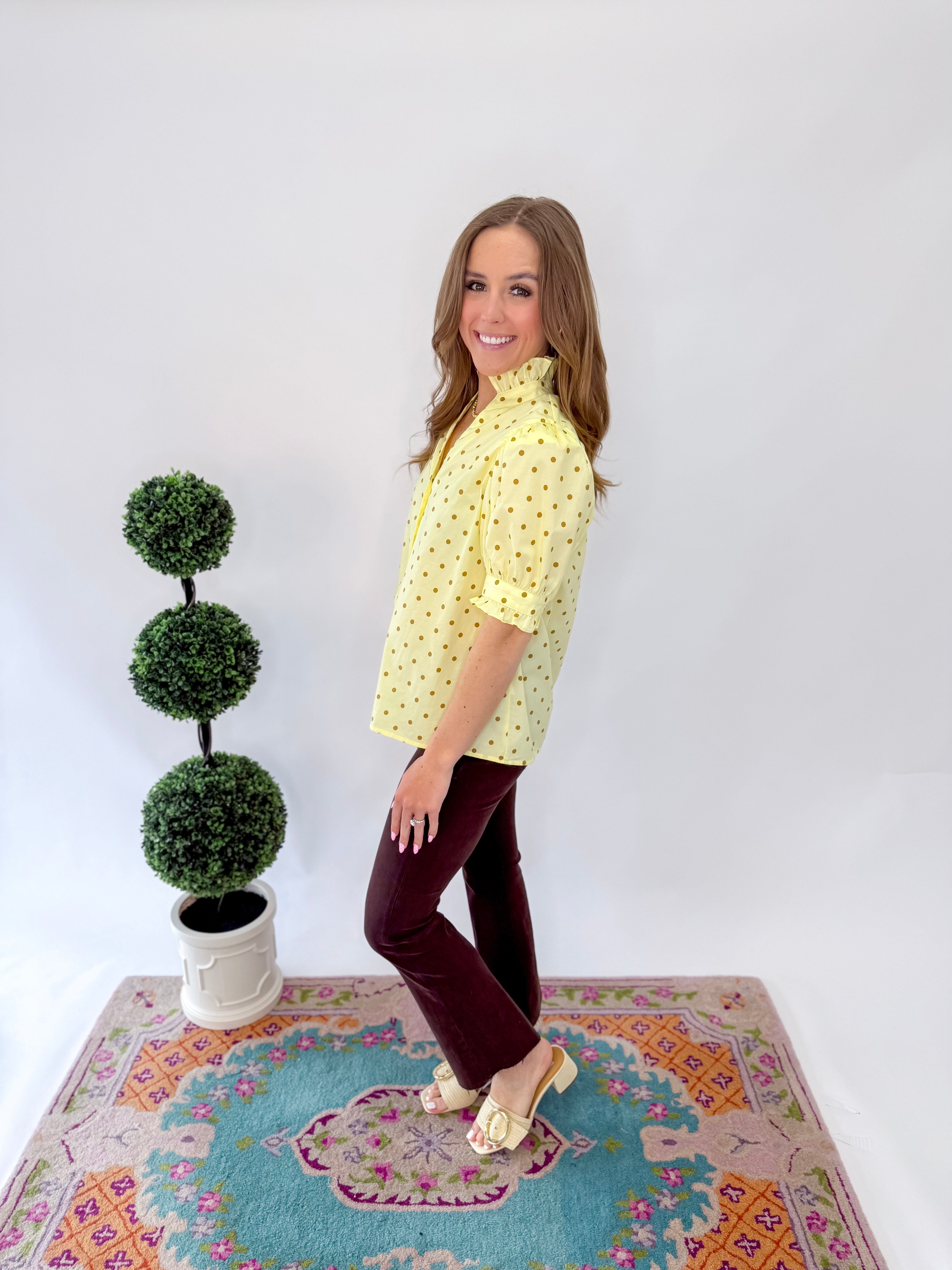 ButterCup Baby Puff Sleeve Blouse - Lemon