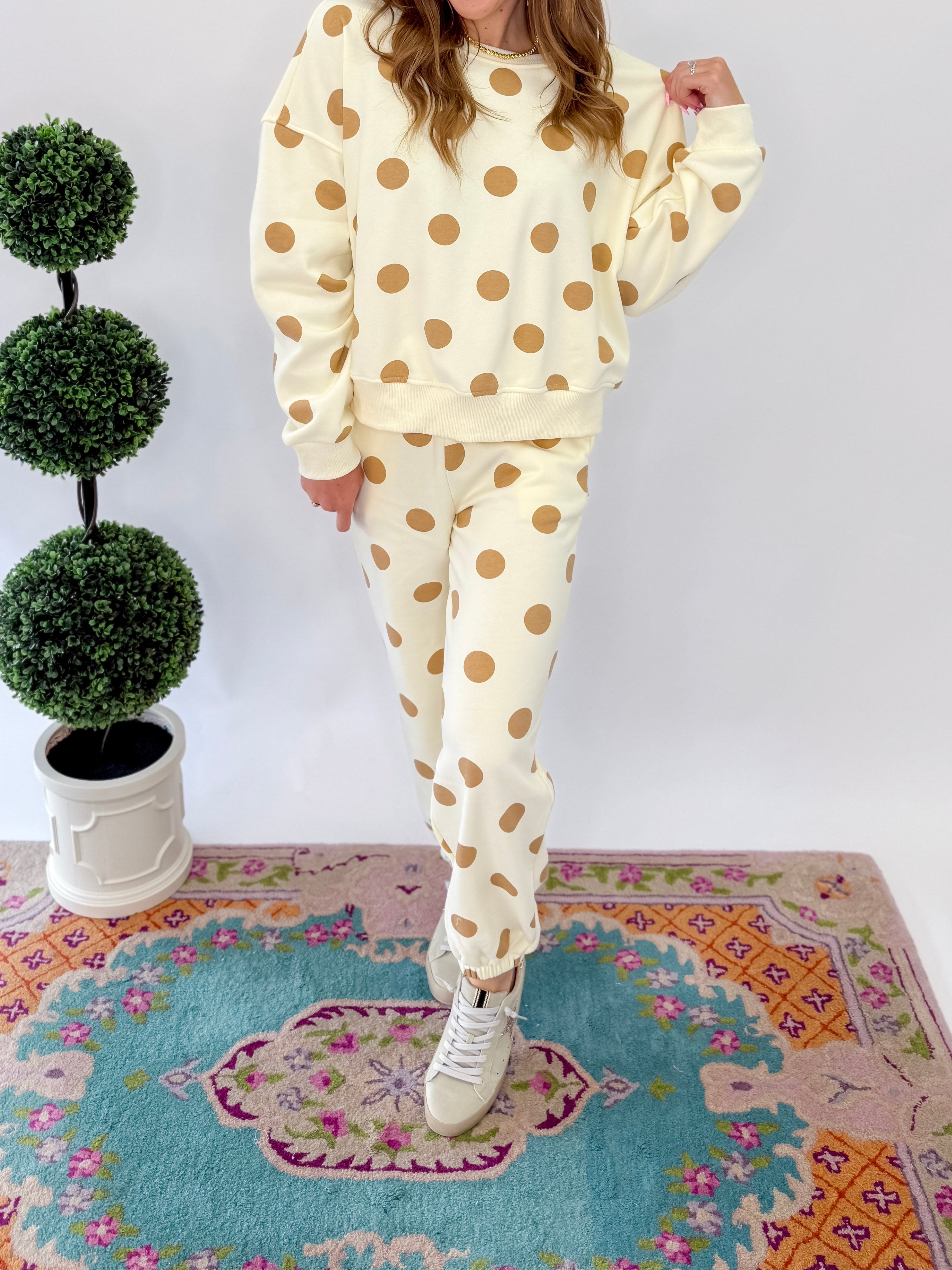 Blaire Polka Dot Crew Neck Sweatshirt