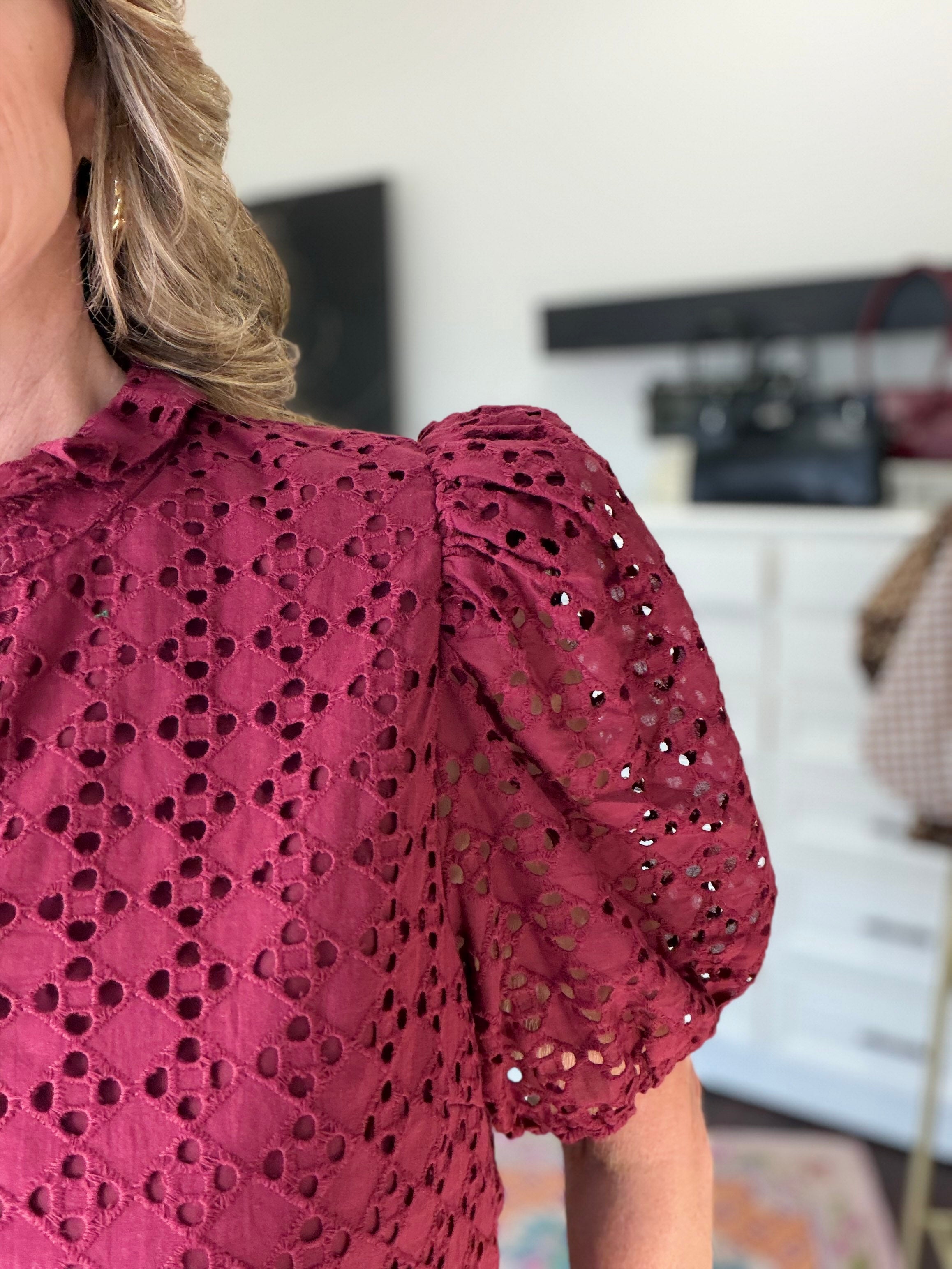 Burgundy Lace Top-Burgundy