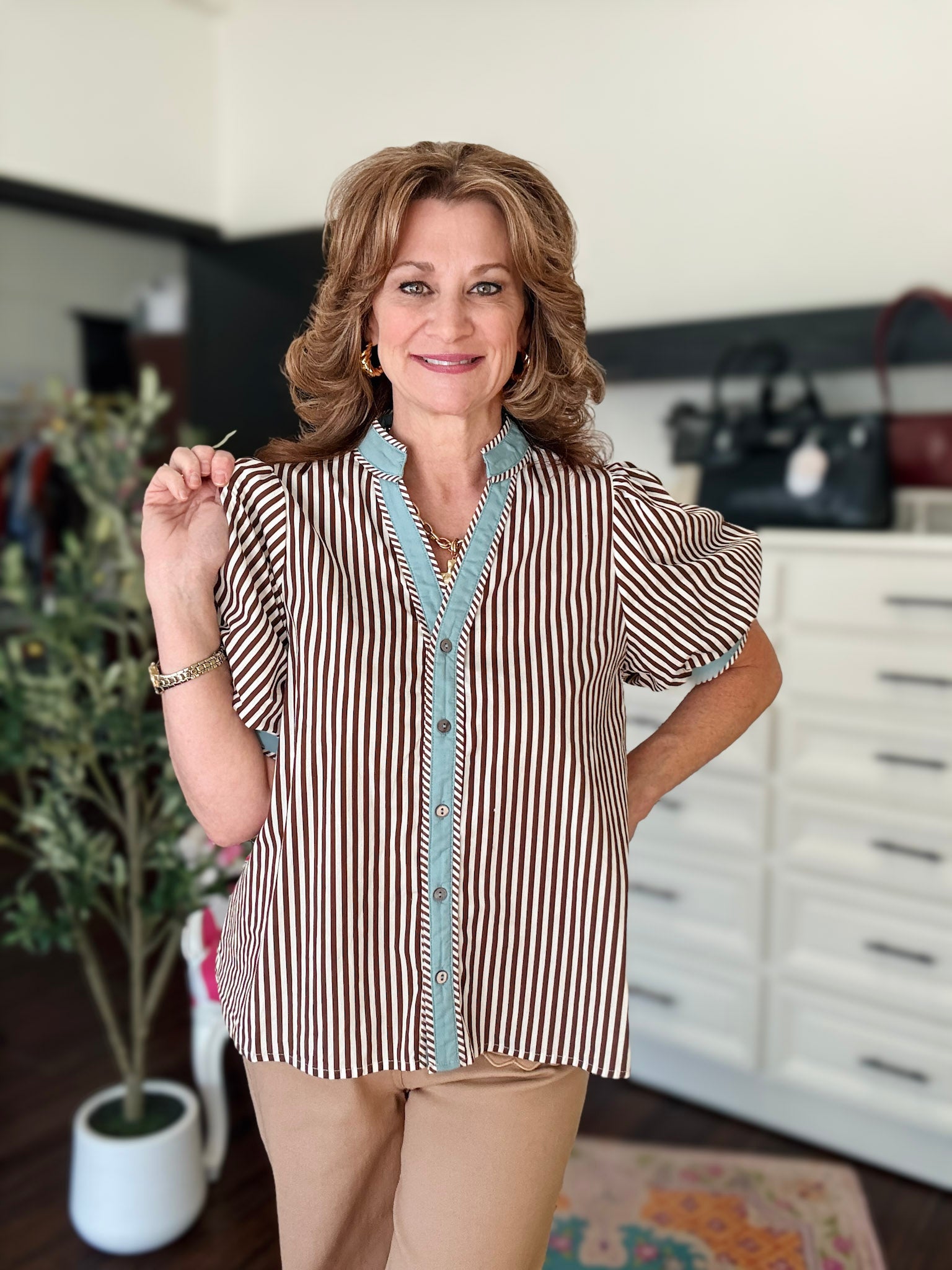 Brown Peppermint Top  - Brown