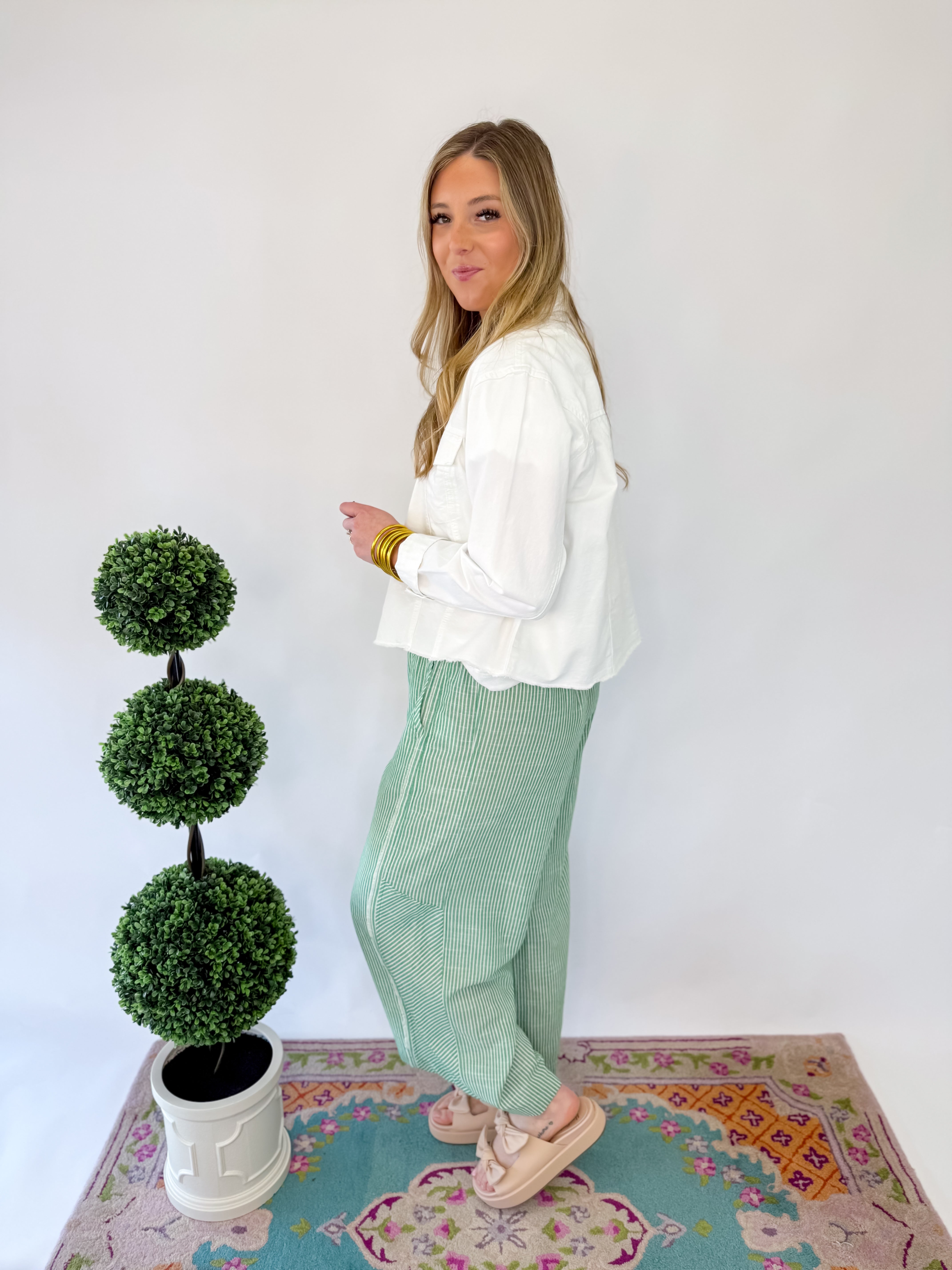Garden Stroll Wide Leg Pants - Green