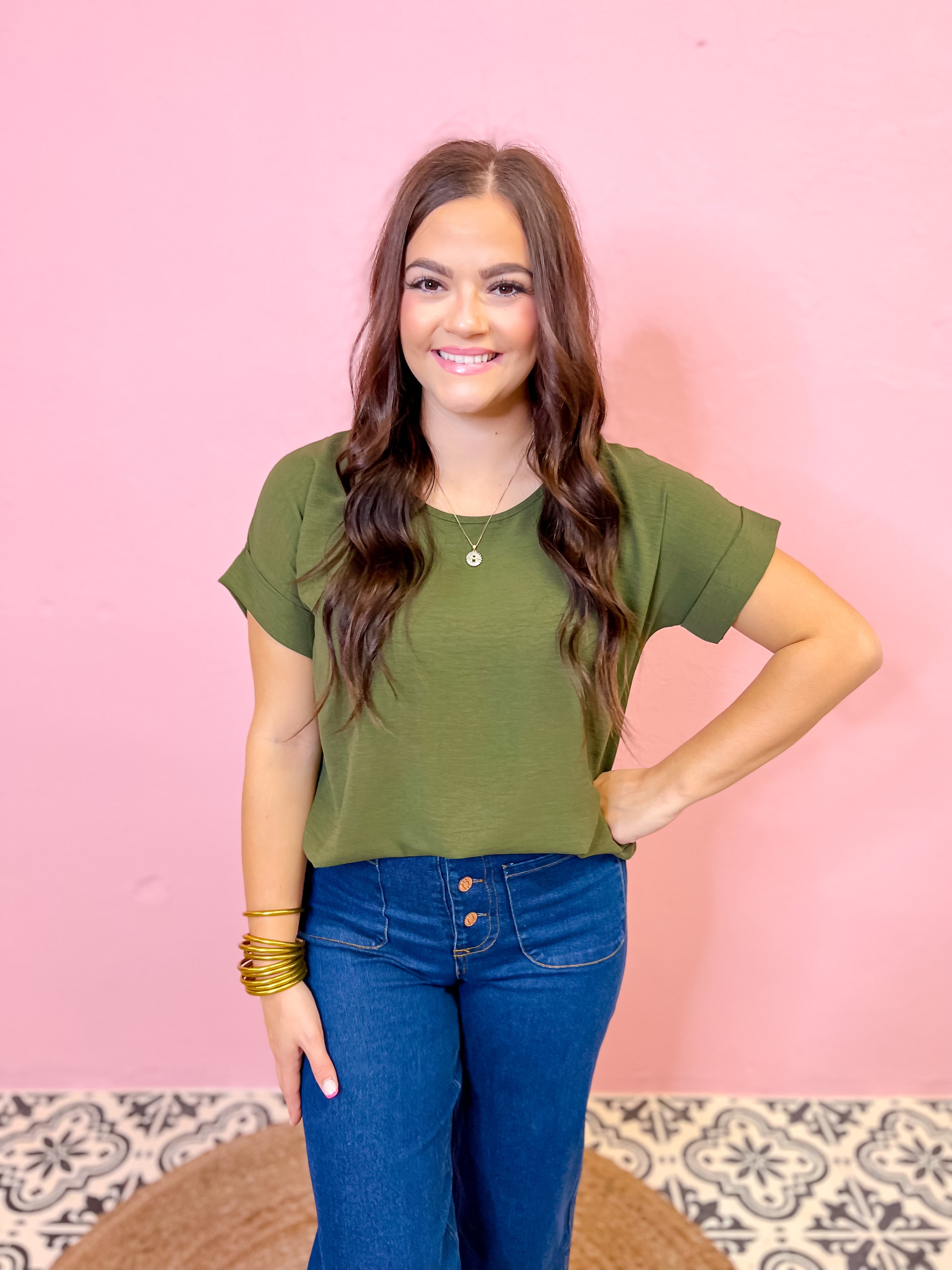 Relaxed and Chic Top-Olive