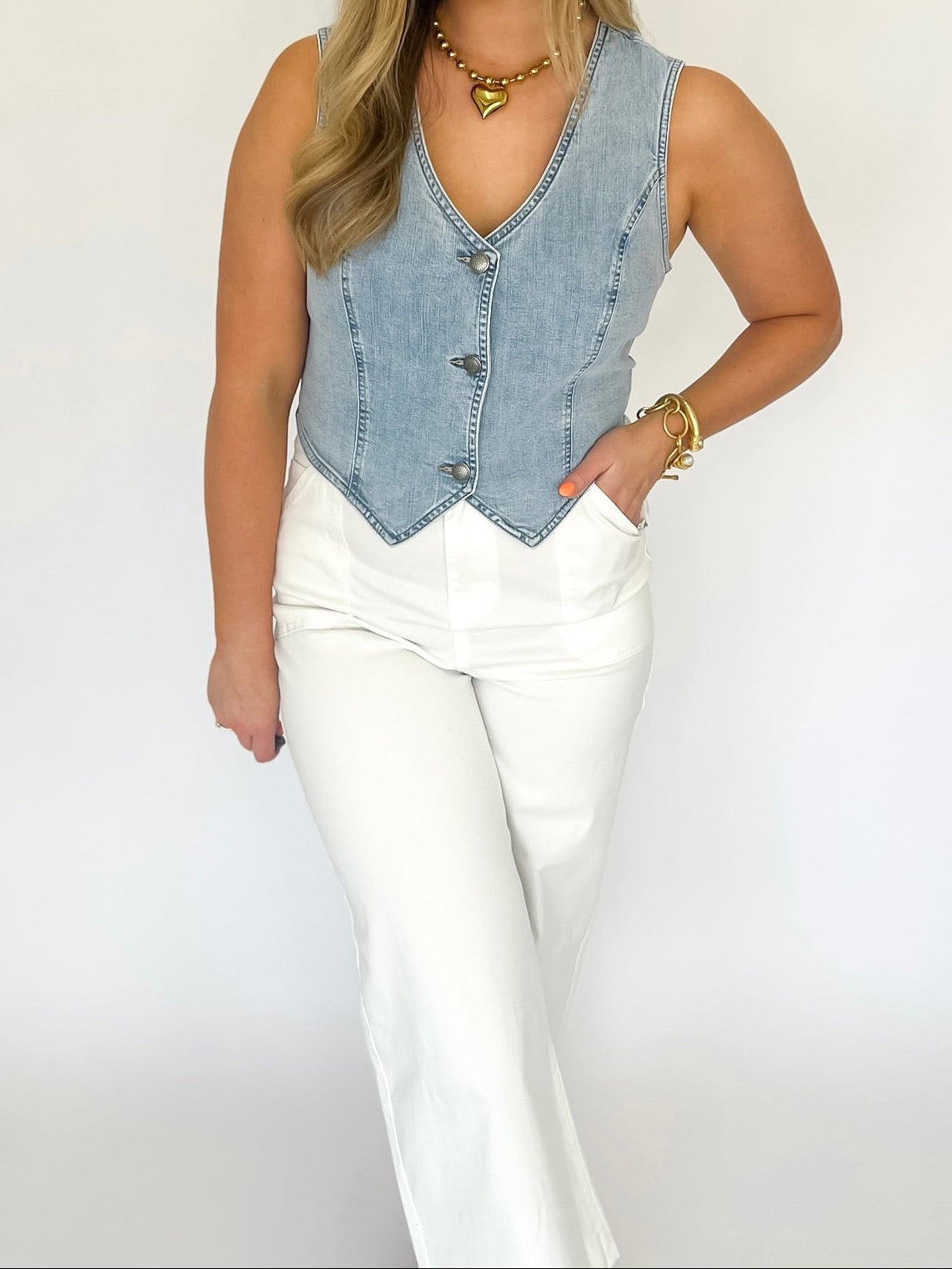 [Dear John] Norris Denim Vest - Zurie