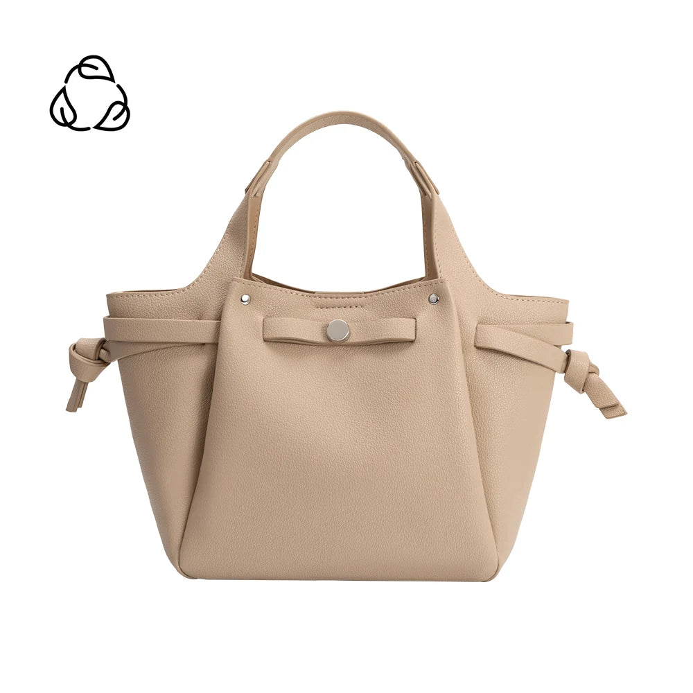 Avril Vegan Leather Top Handle Bag-Nude