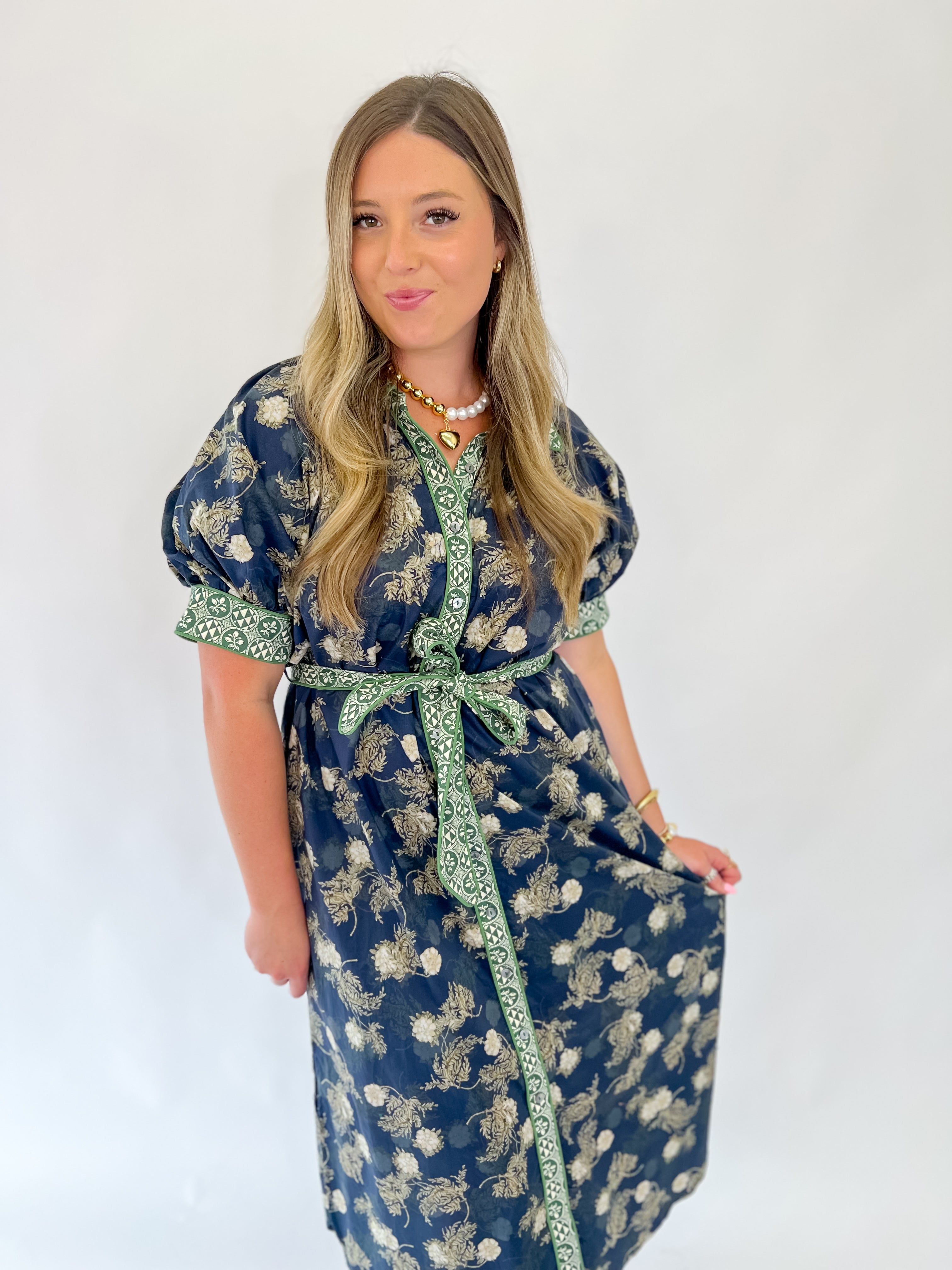 Fall Bramble Navy Midi Dress