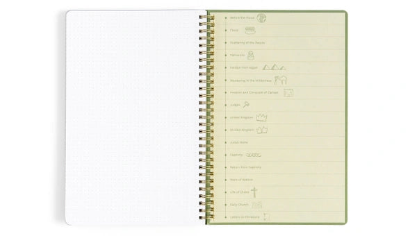 Church Notes Notebook with Maps - Olive