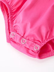 Girls Bow Hot Pink Romper