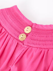 Girls Bow Hot Pink Romper