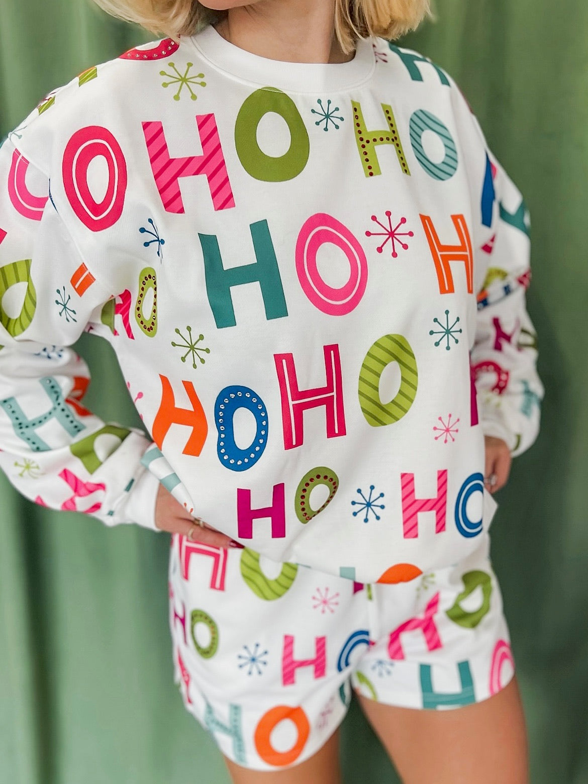 HO! HO! HO! Printed Shorts