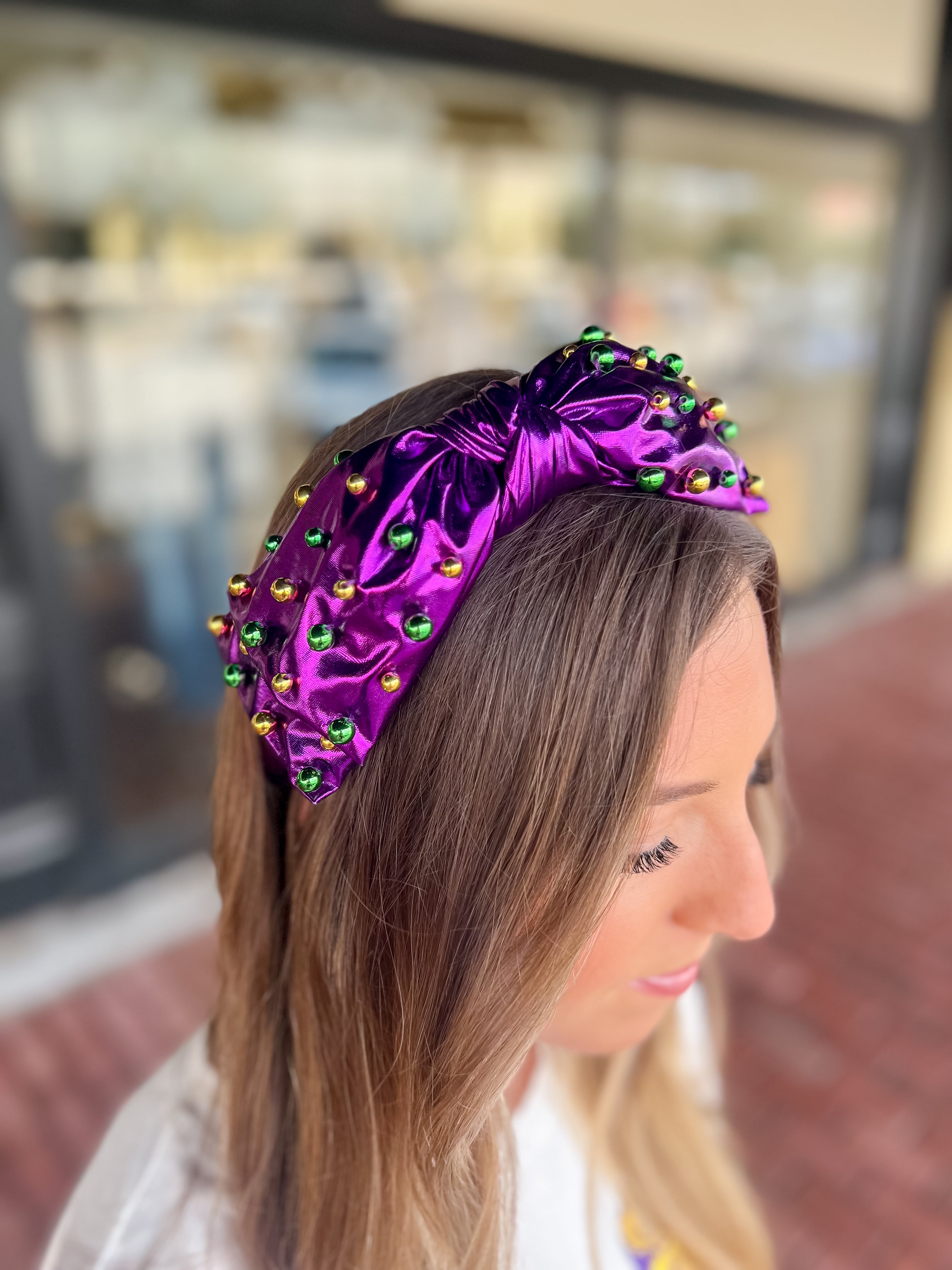 [Brianna Cannon] Purple Mardi Gras Bow Headband