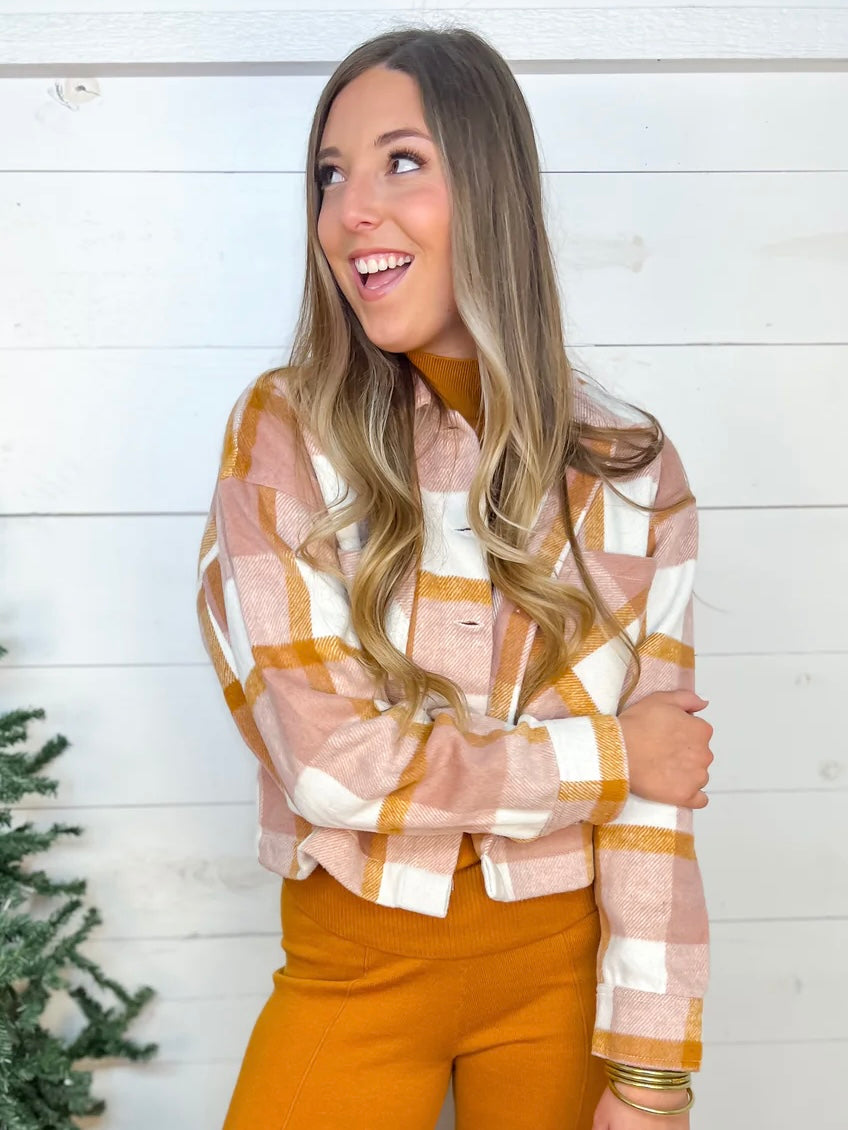 [Mud Pie] Blush Maverick Plaid Jacket