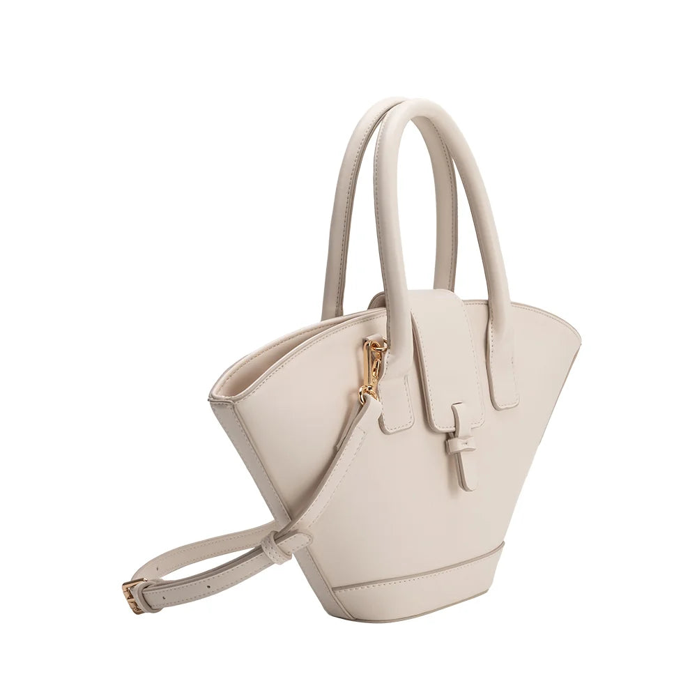 Violet Vegan Leather Crossbody-Ivory