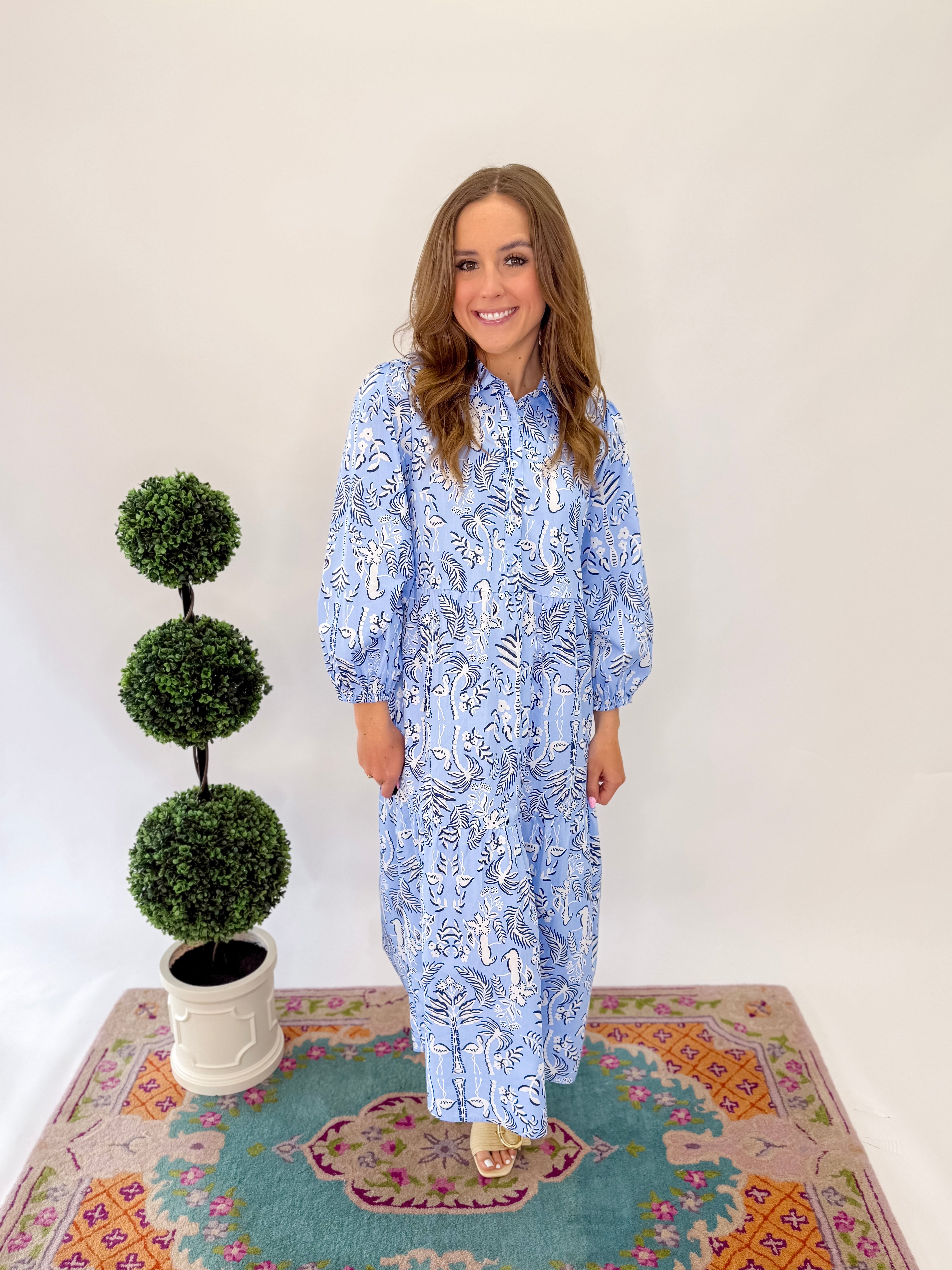 [Mud Pie] Booker Midi Dress - Blue