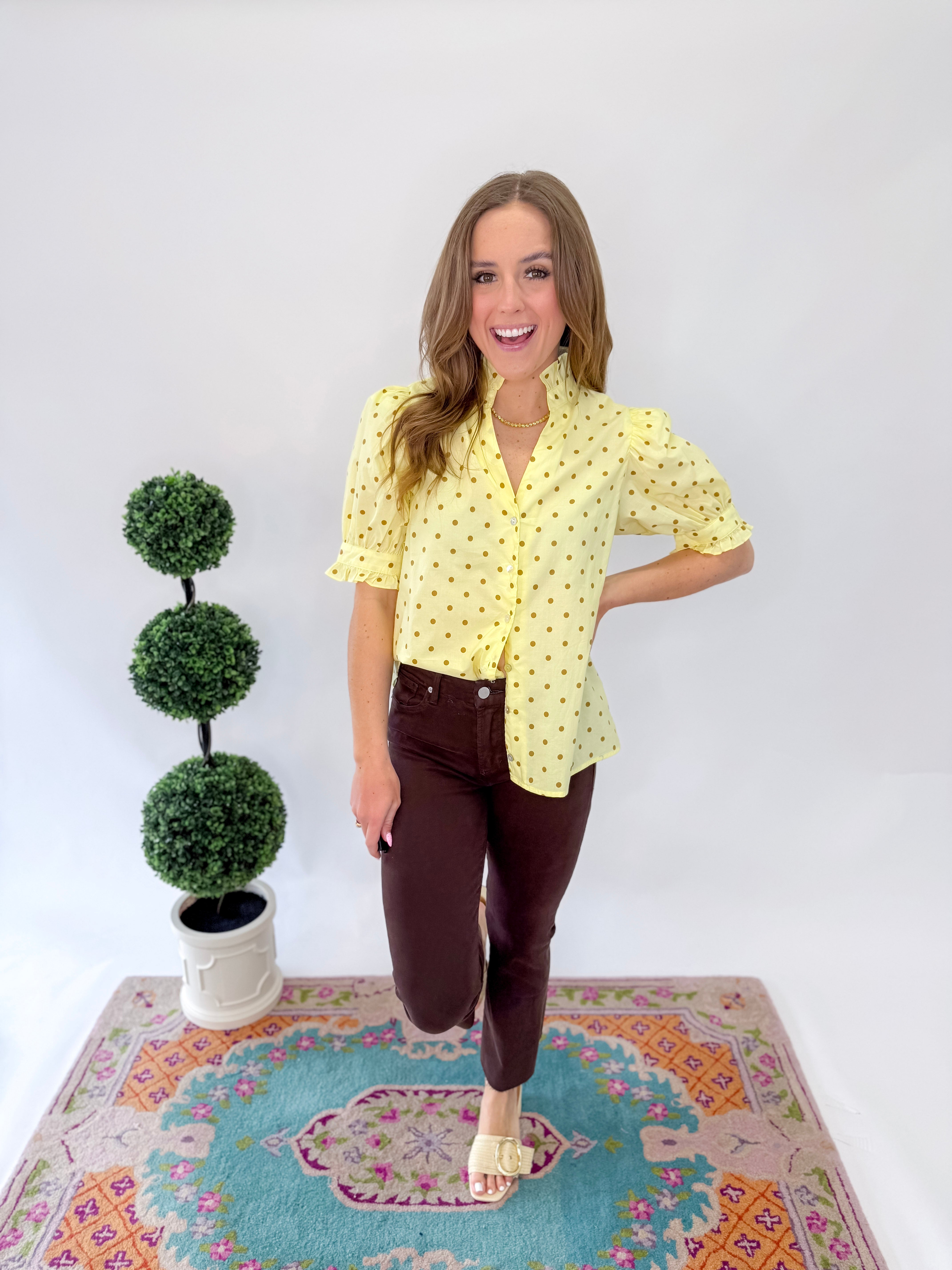 ButterCup Baby Puff Sleeve Blouse - Lemon