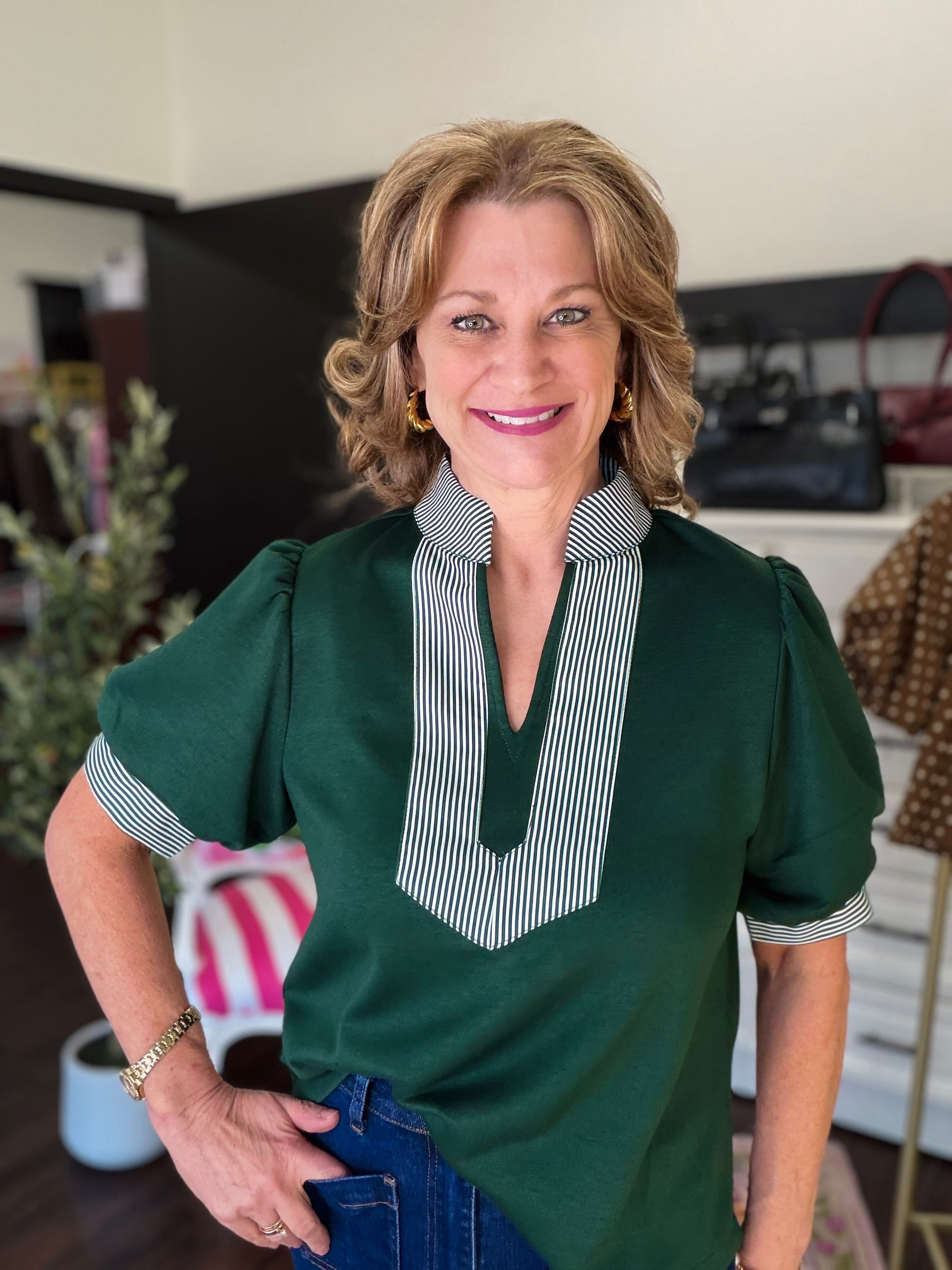 Hunter Green Blouse