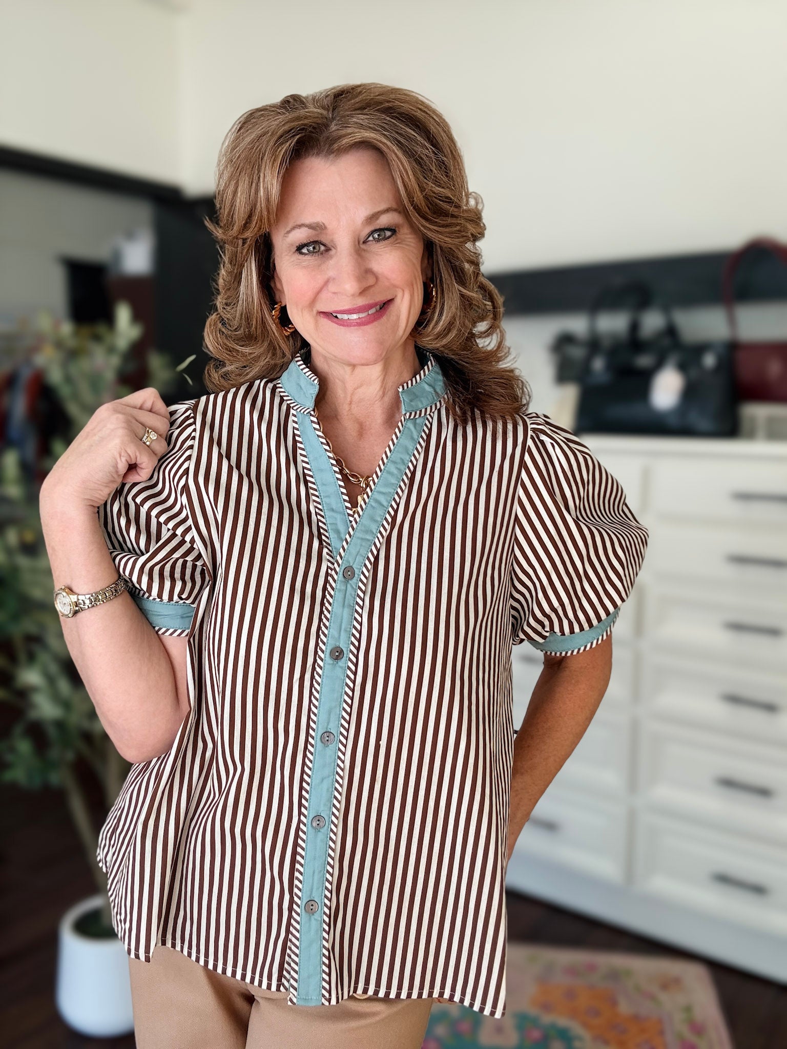Brown Peppermint Top  - Brown