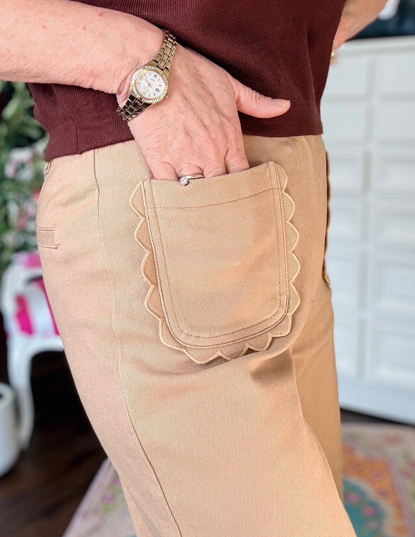 Gingerbread Trim Pant - Camel