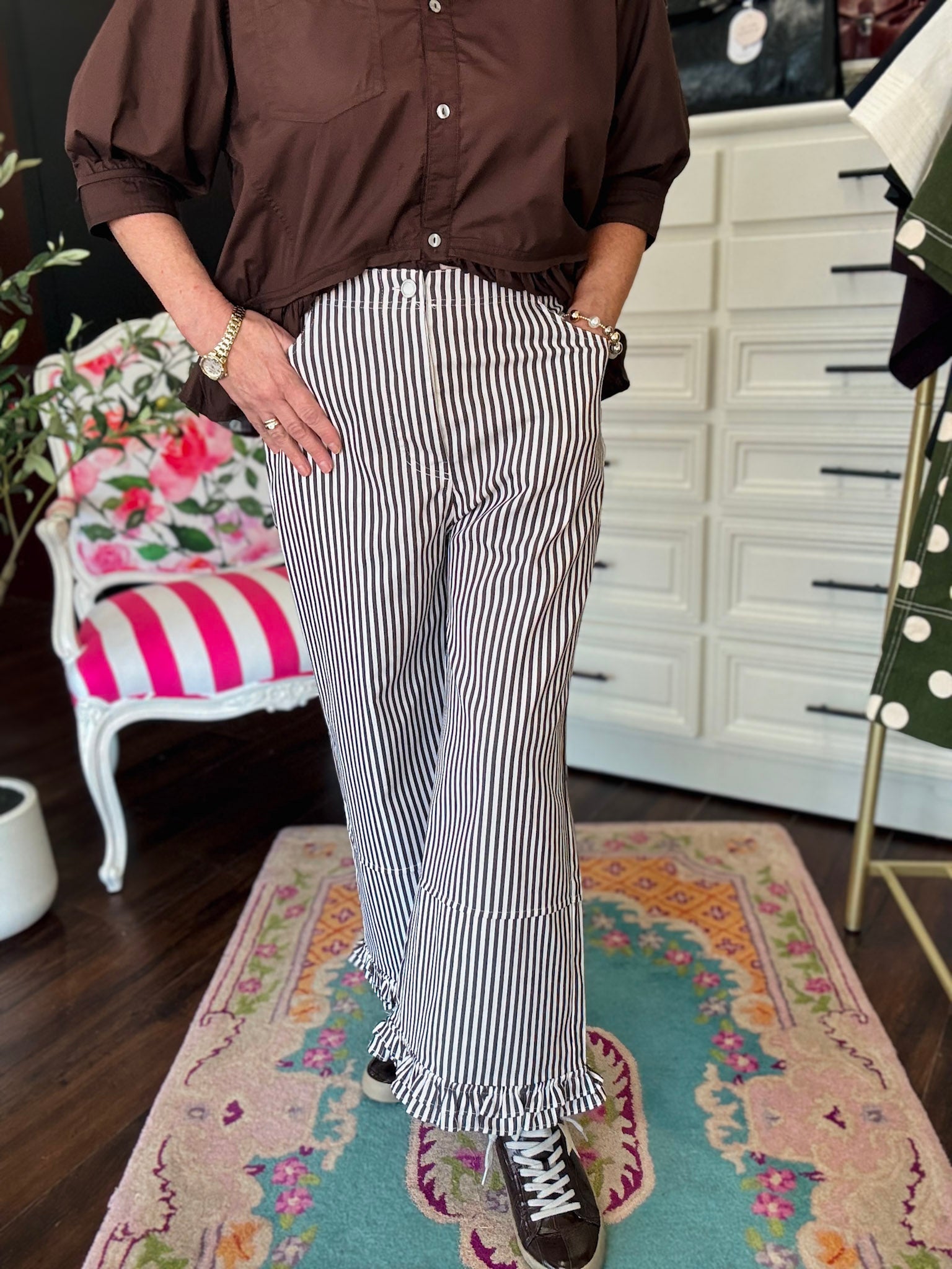 Candy Striper Pant-Brown