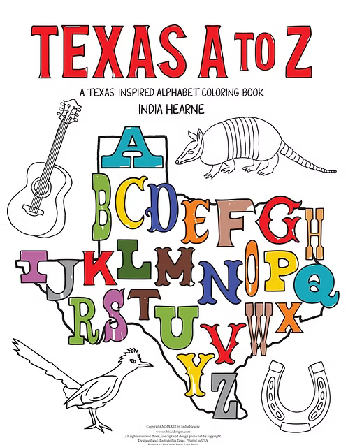 Texas A to Z - A Texas inspired Alphabet Coloring Book