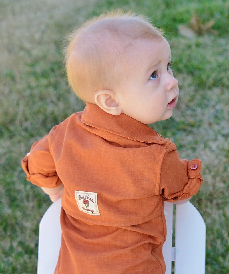 Bull Red Fishing-Infant Onesie-Rust