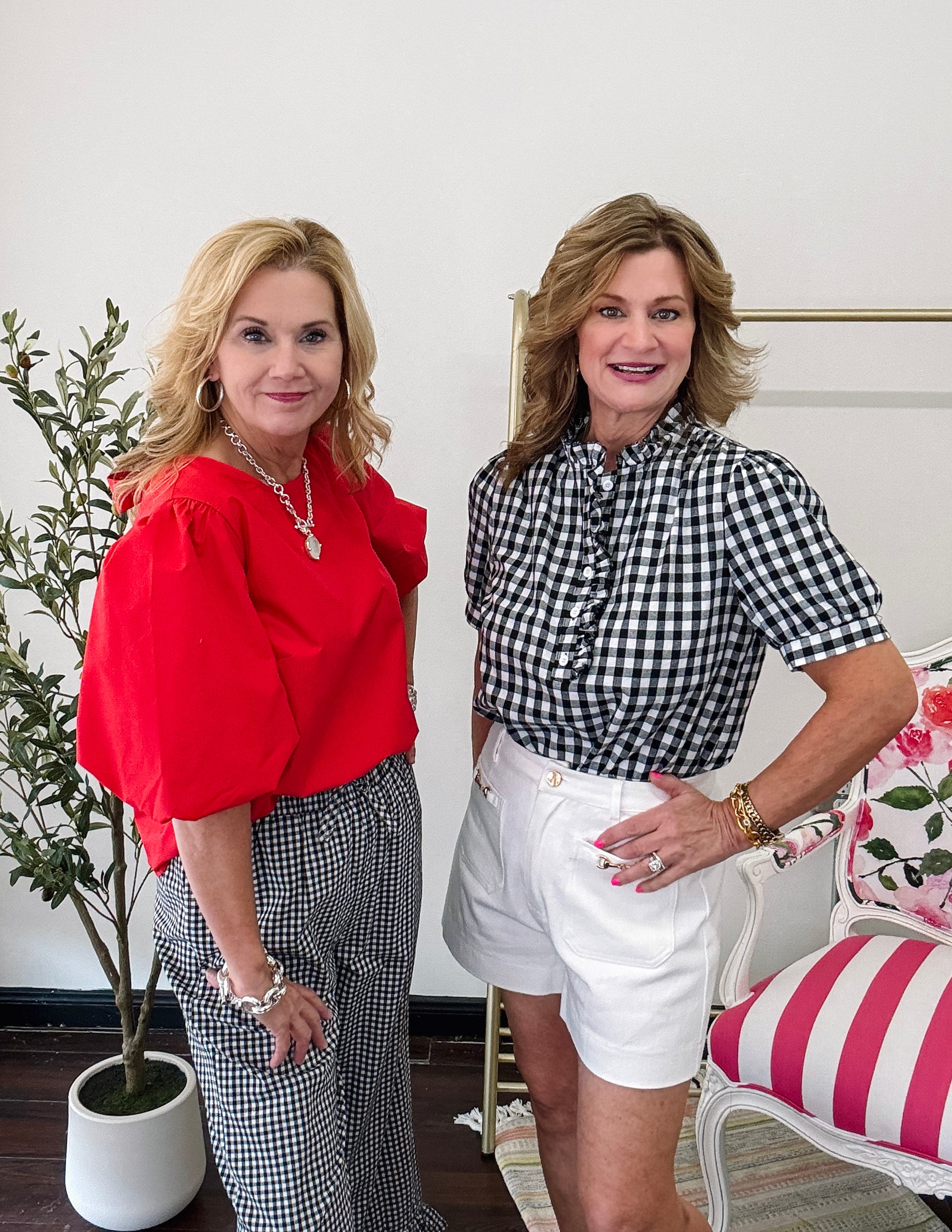 Black Gingham Ruffled Pant