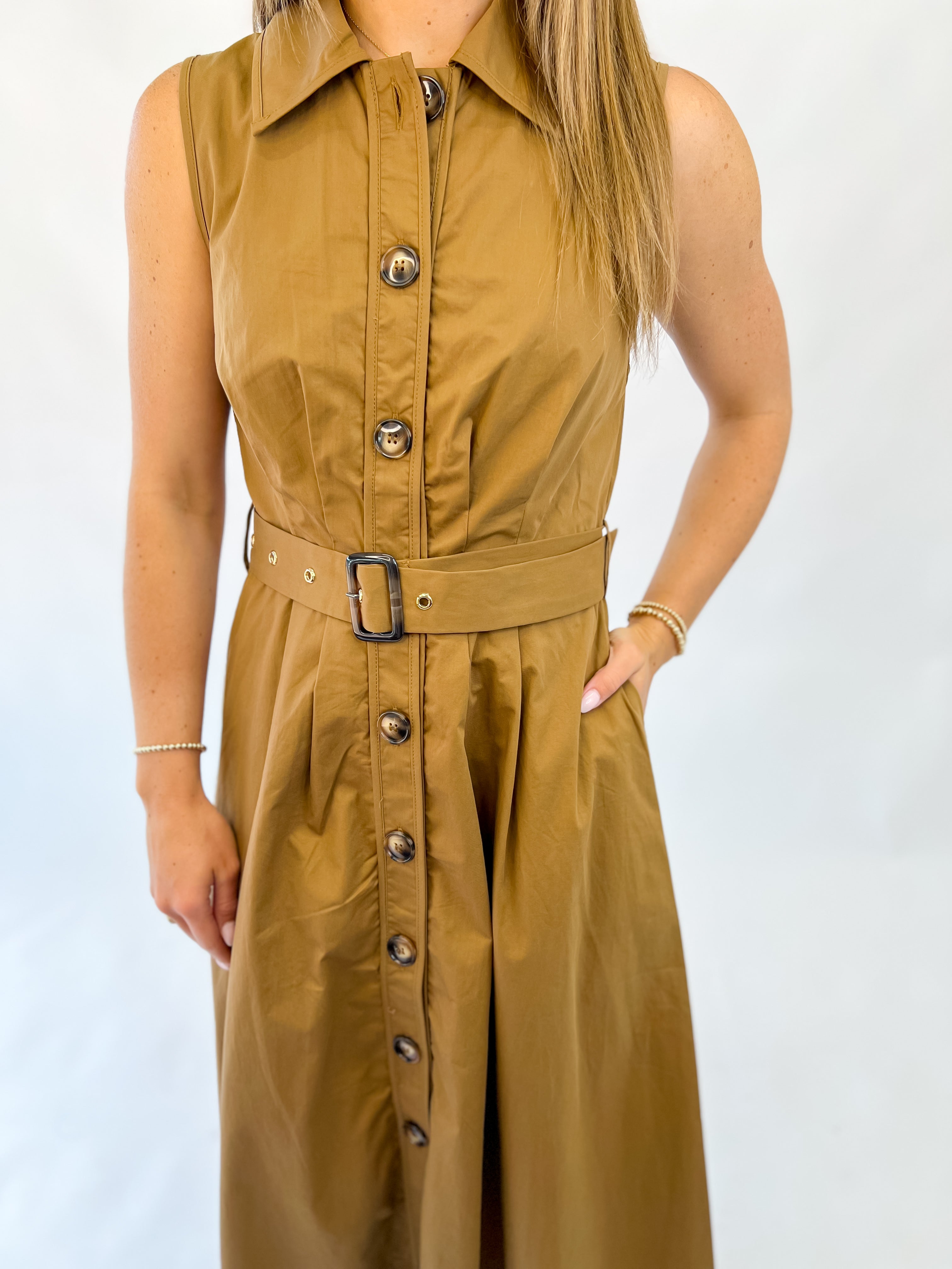 Fall Style Midi Dress-Light Brown