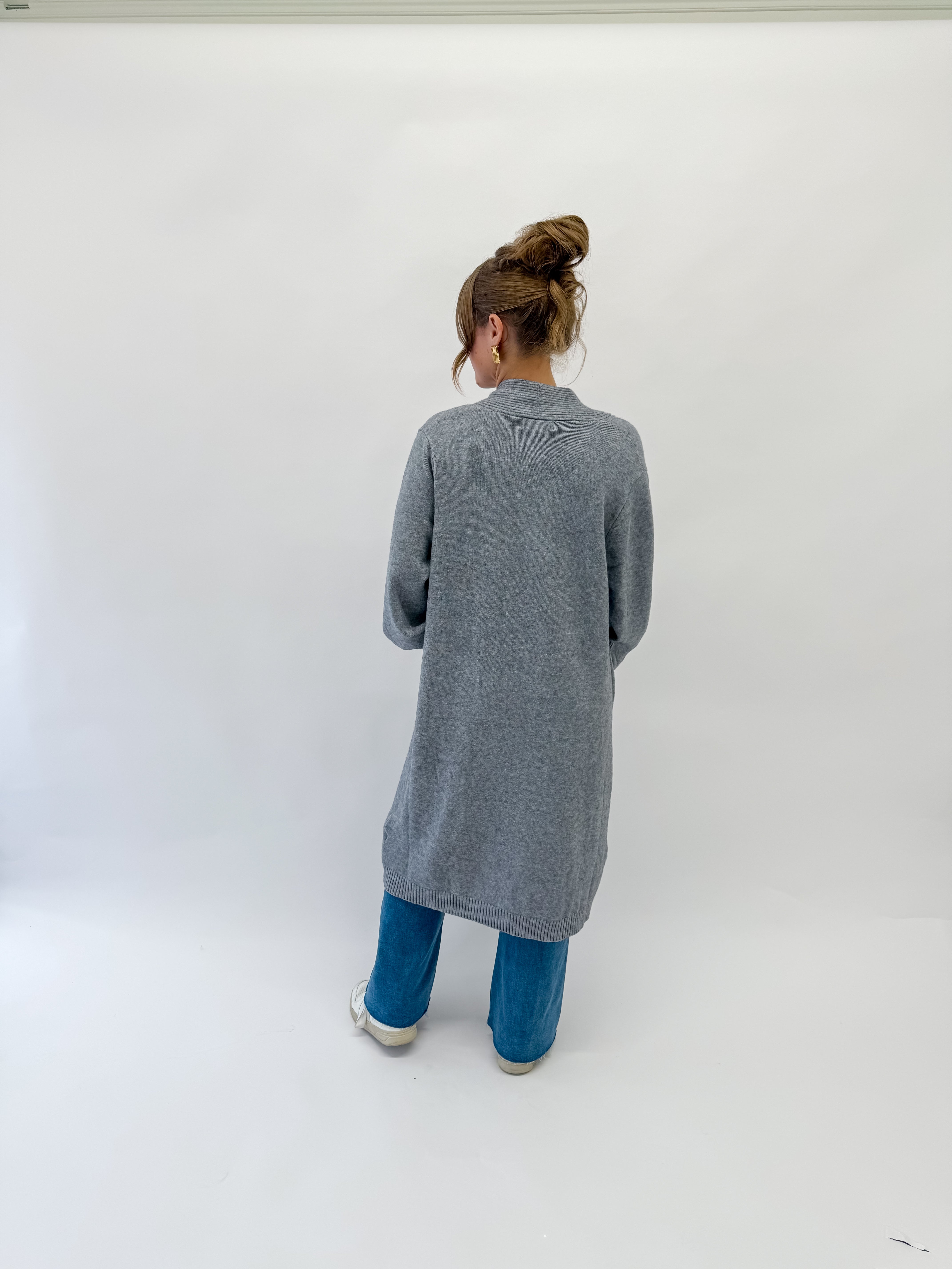 Luxe Volume Sleeve Cardigan- Heather Grey