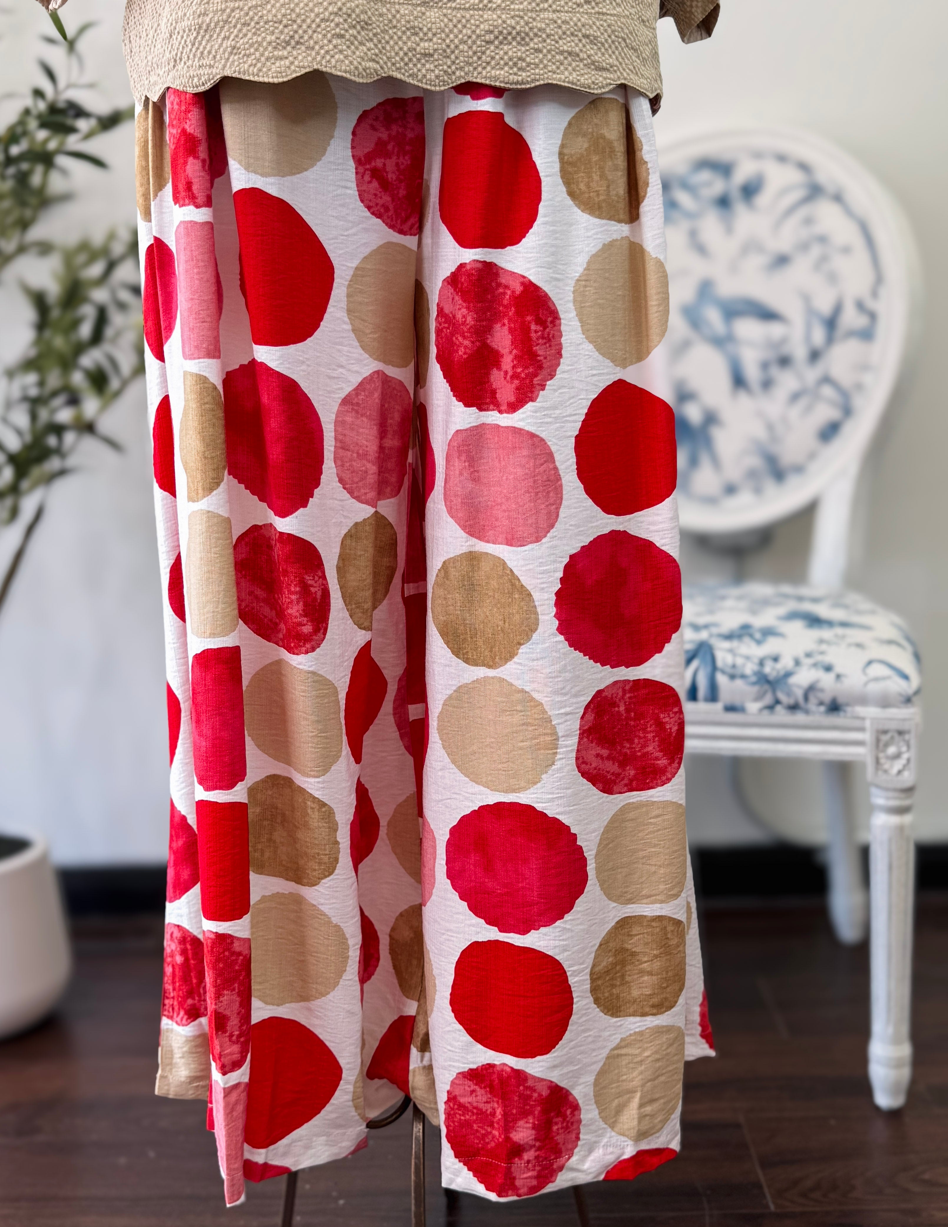 Dot Matrix Pant-Plus- Red Mix
