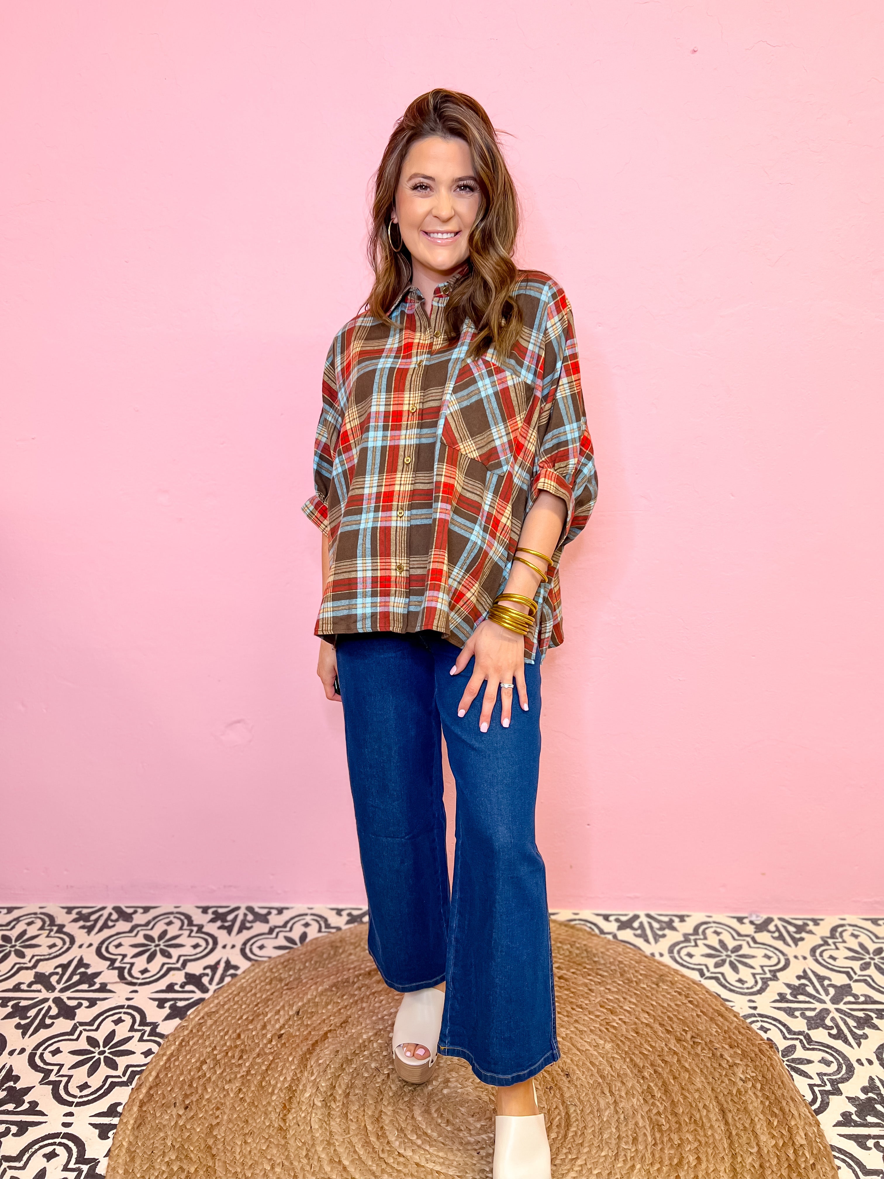 Falling for You Plaid Top