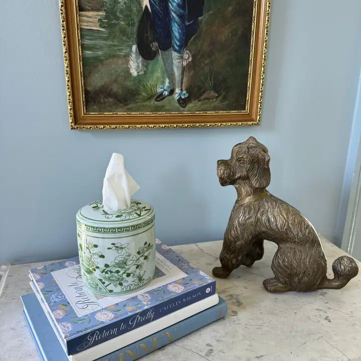 The Jade Tissue Vessel - Jade Green Floral