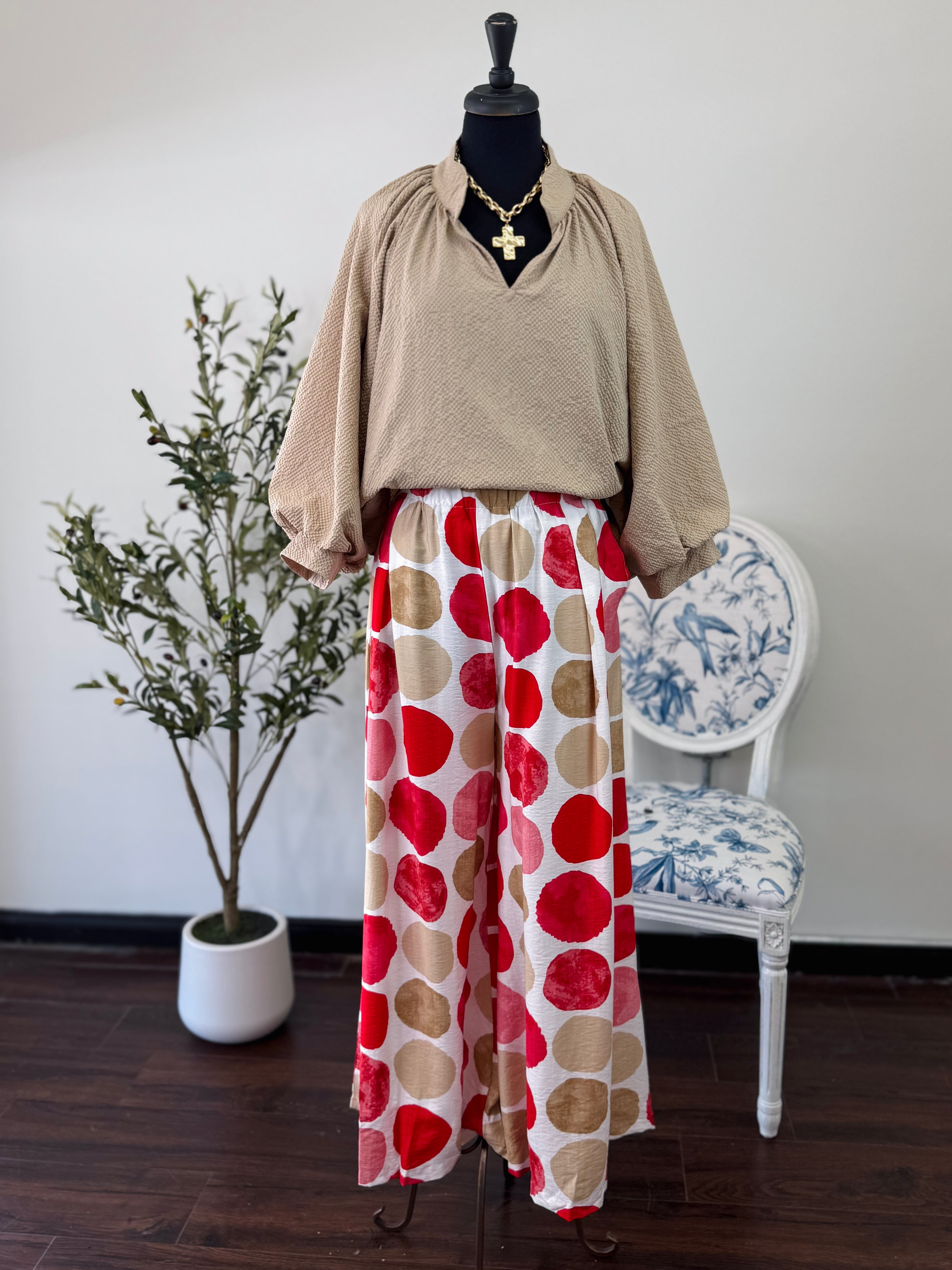 Dot Matrix Pant-Plus- Red Mix
