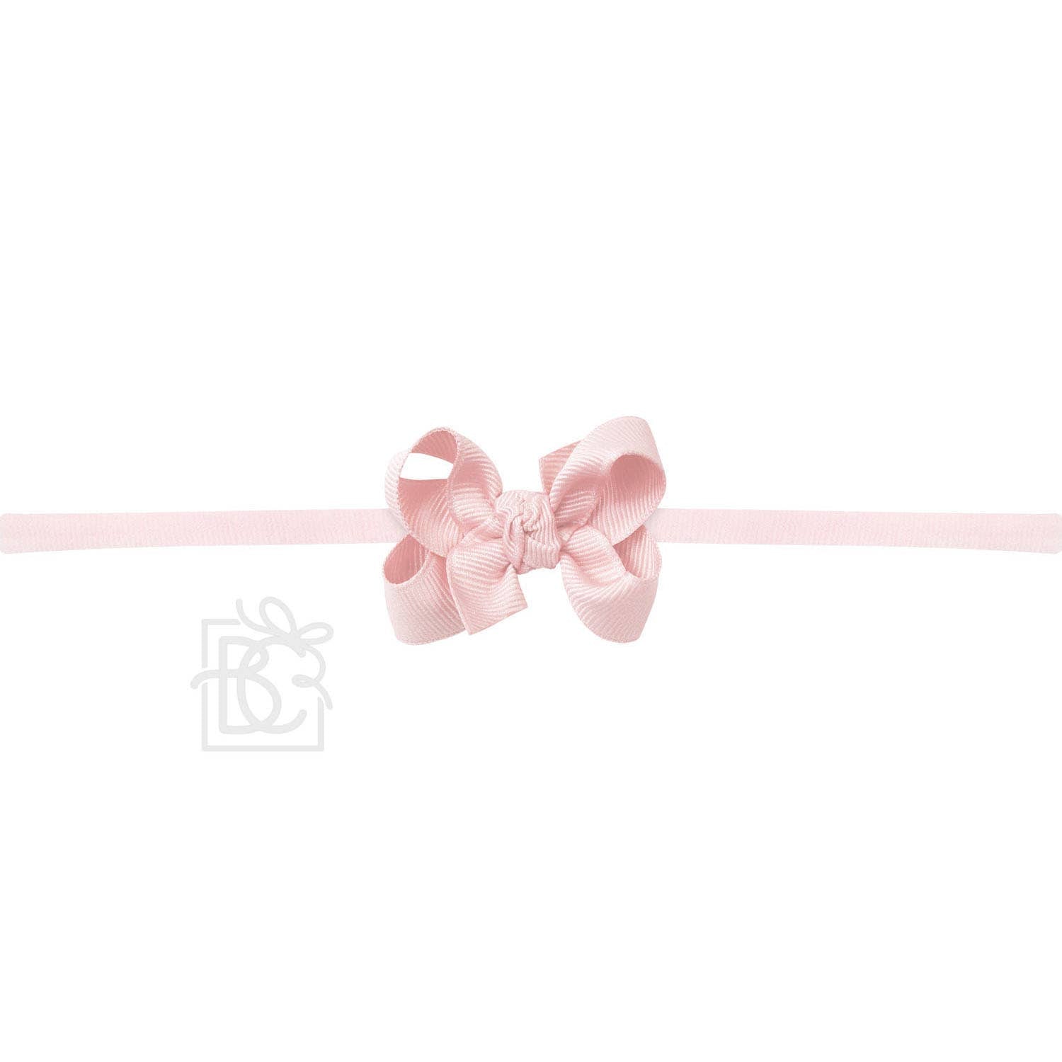 1/4" PANTYHOSE HEADBAND W/SIGNATURE GROSGRAIN BOW: 4.5" Large / PINK