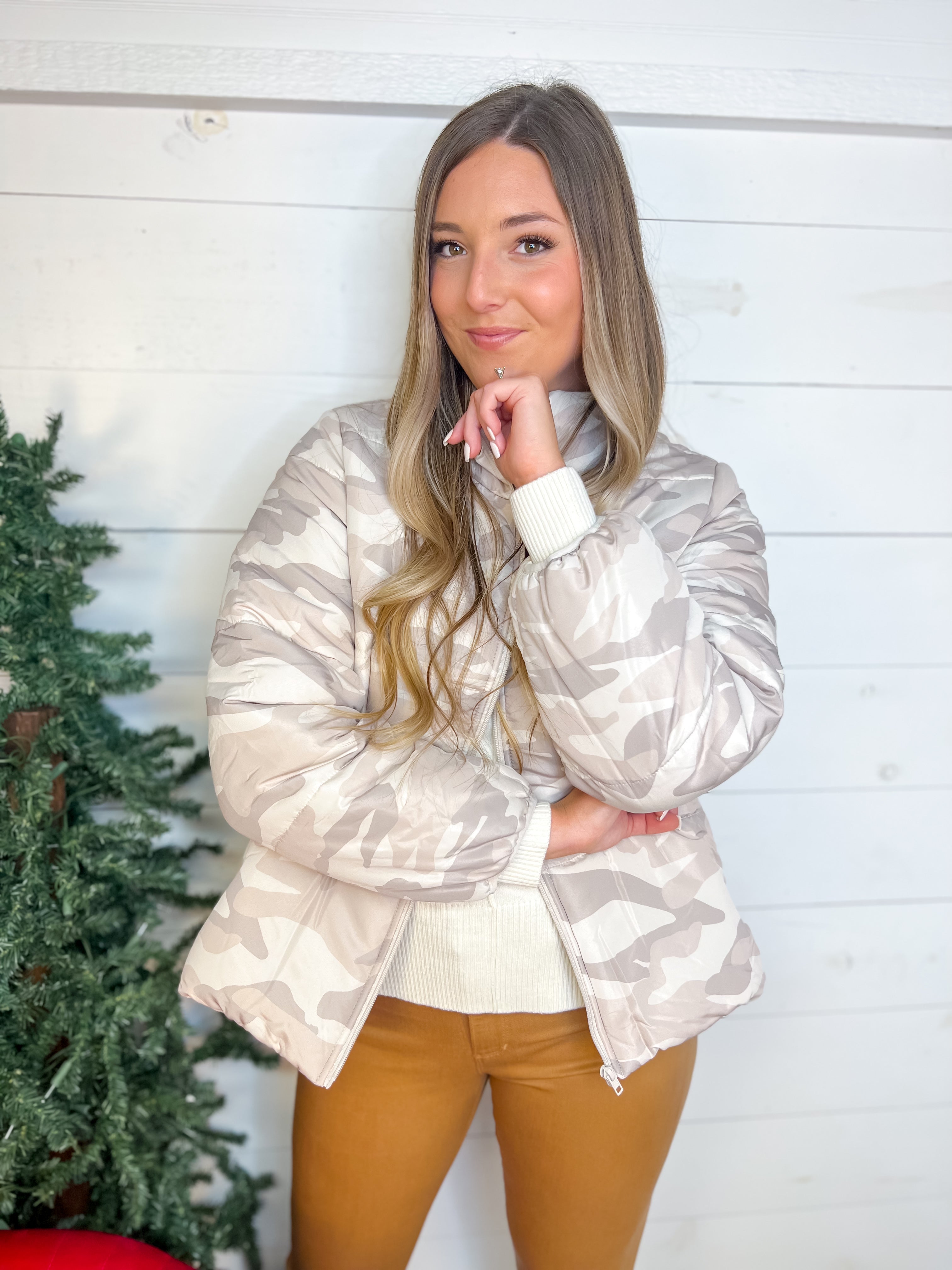 [Mud Pie] Neutral Wade Puffer Jacket- Taupe