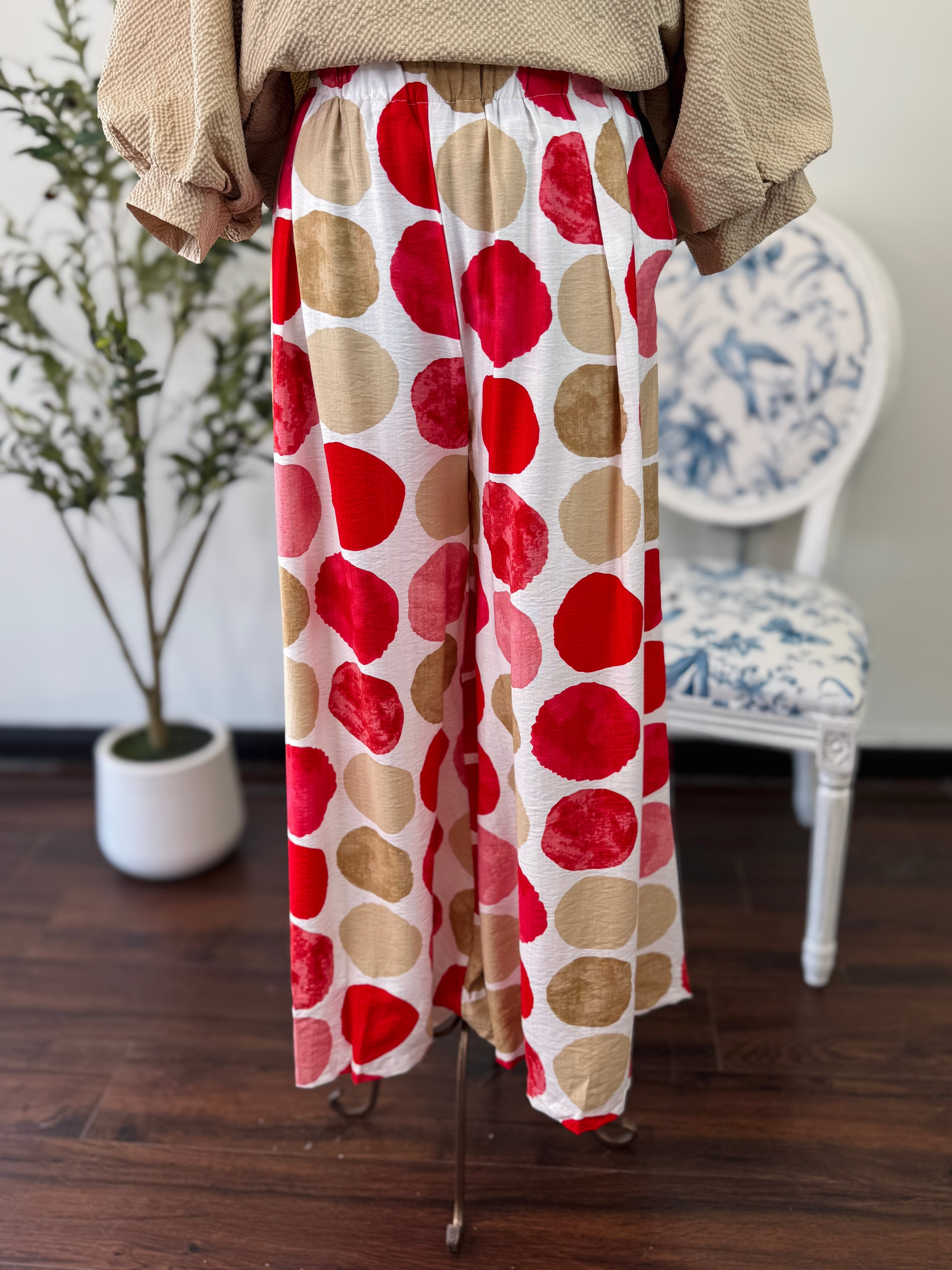 Dot Matrix Pant-Plus- Red Mix
