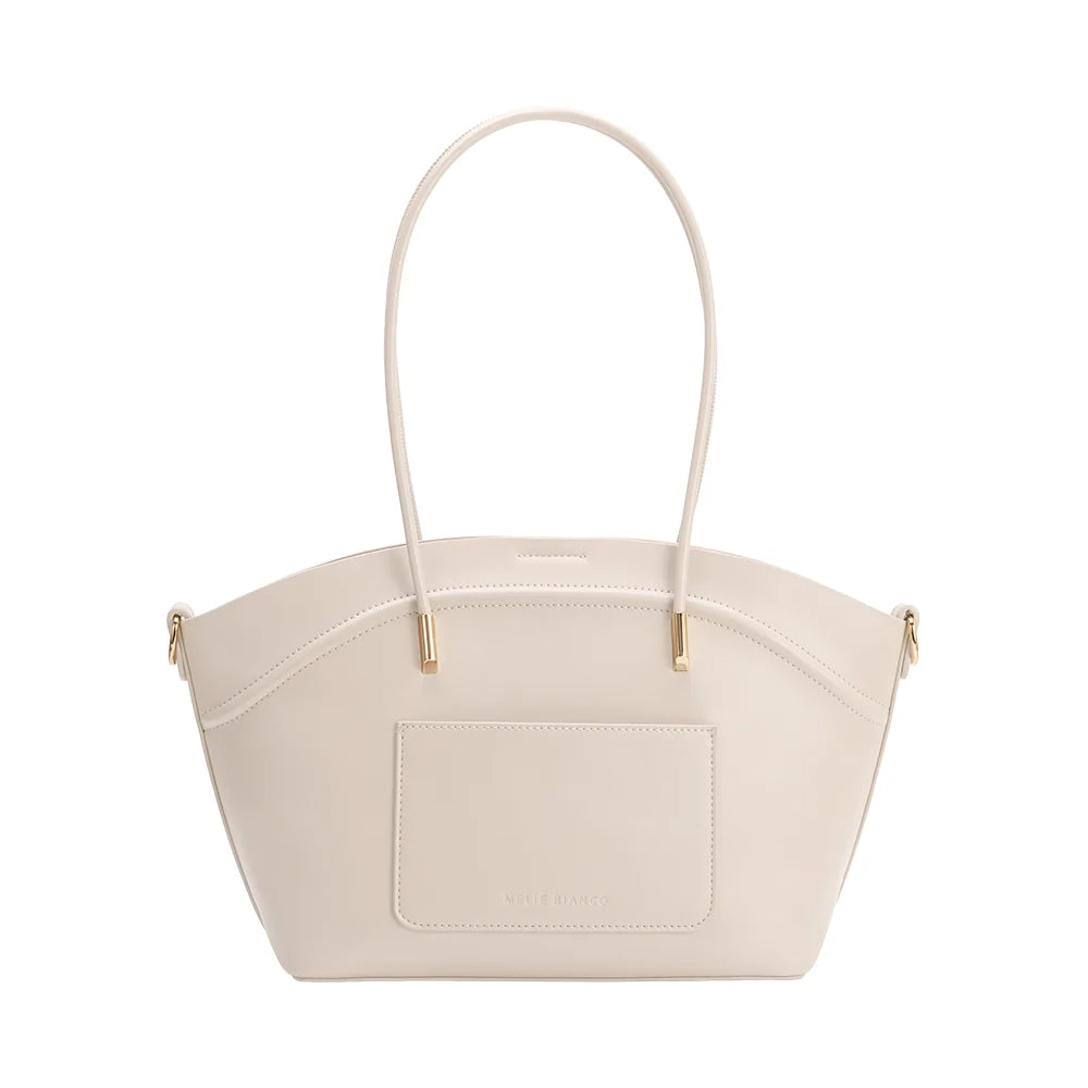Hazel Vegan Leather Tote Bag-Ivory