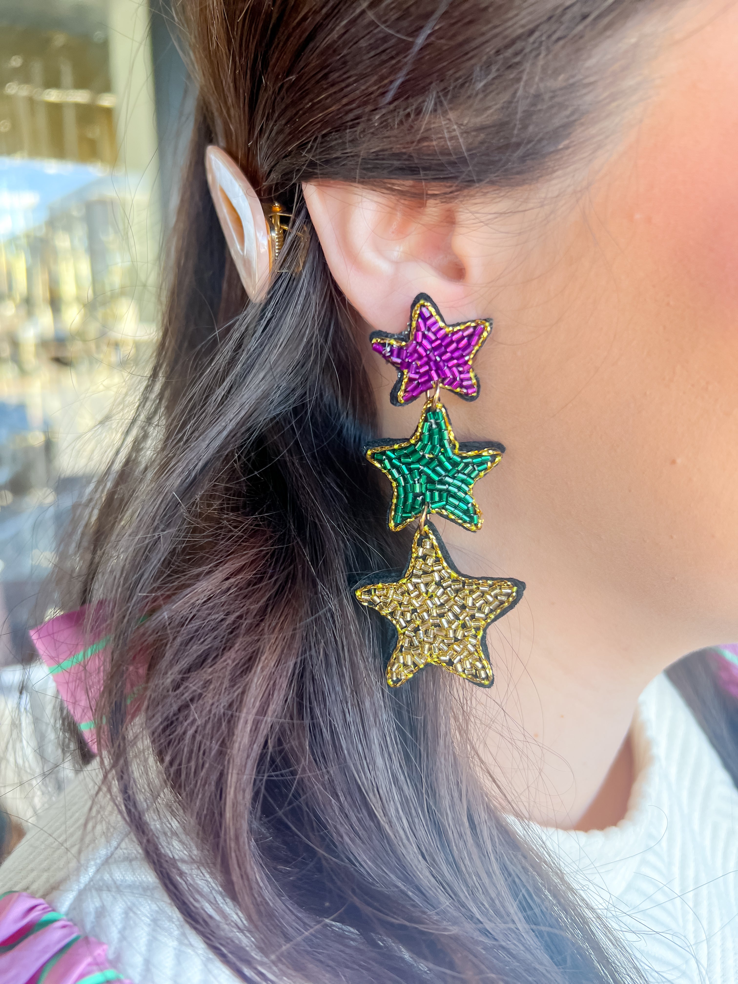Mardi Gras Star Earrings