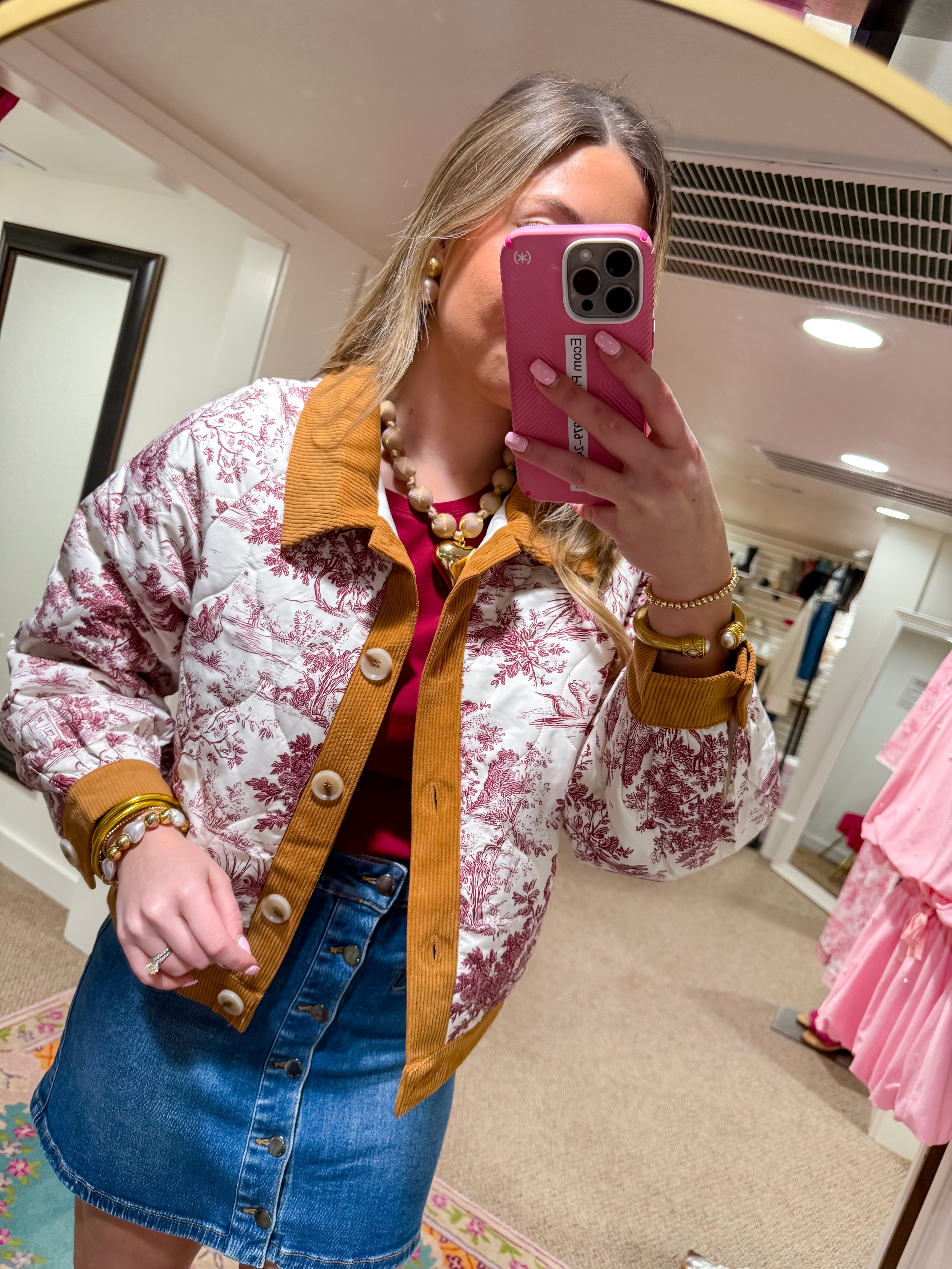 Fairmont Toile Bomber Jacket - Burgundy