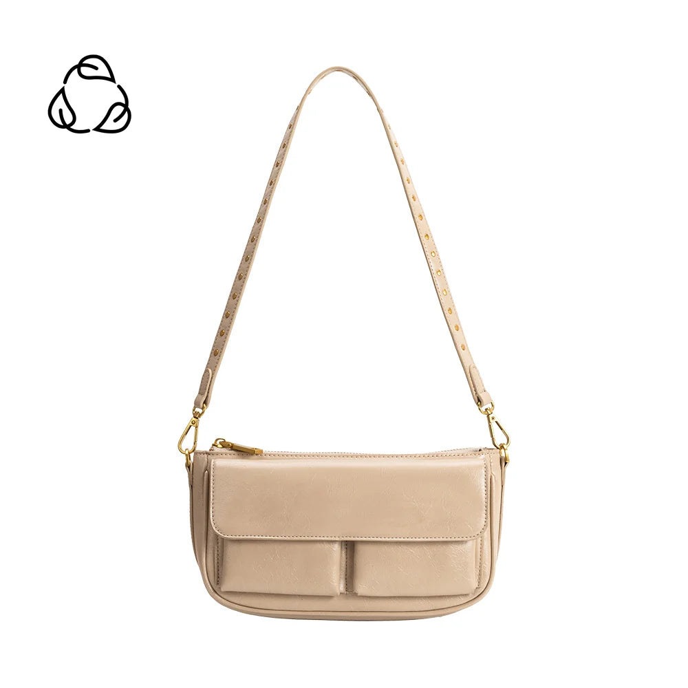 Aria Vegan Leather Shoulder Bag-Mushroom